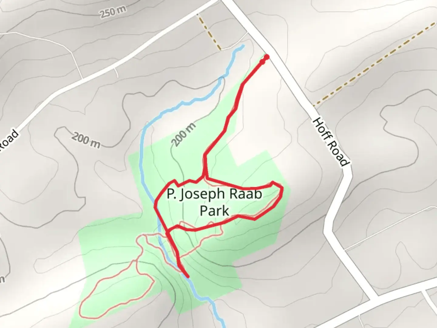 An image depicting the trail P Joseph Raab Park Loop and its surrounding area.