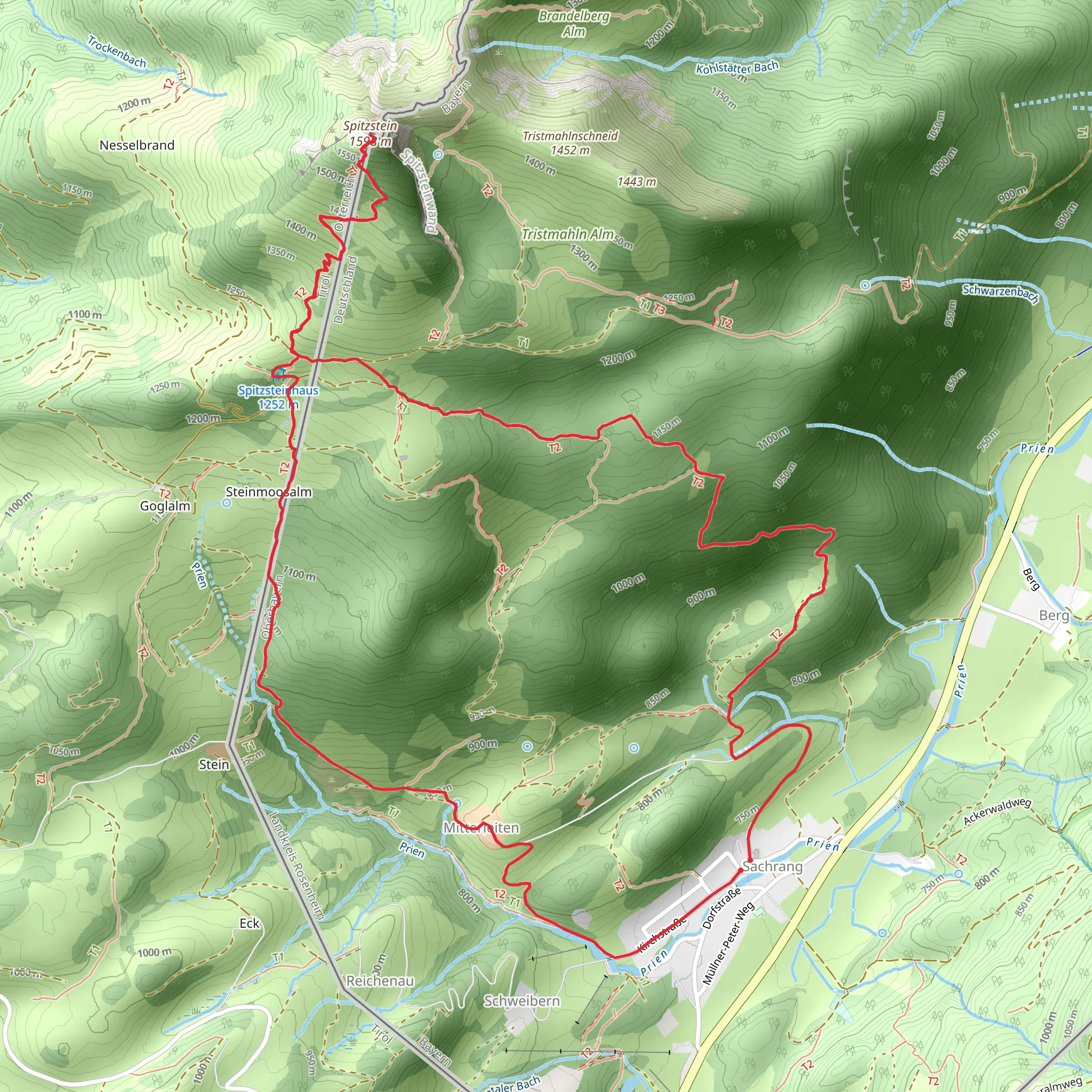 Via Alpina Purple and Wanderweg mobile static map