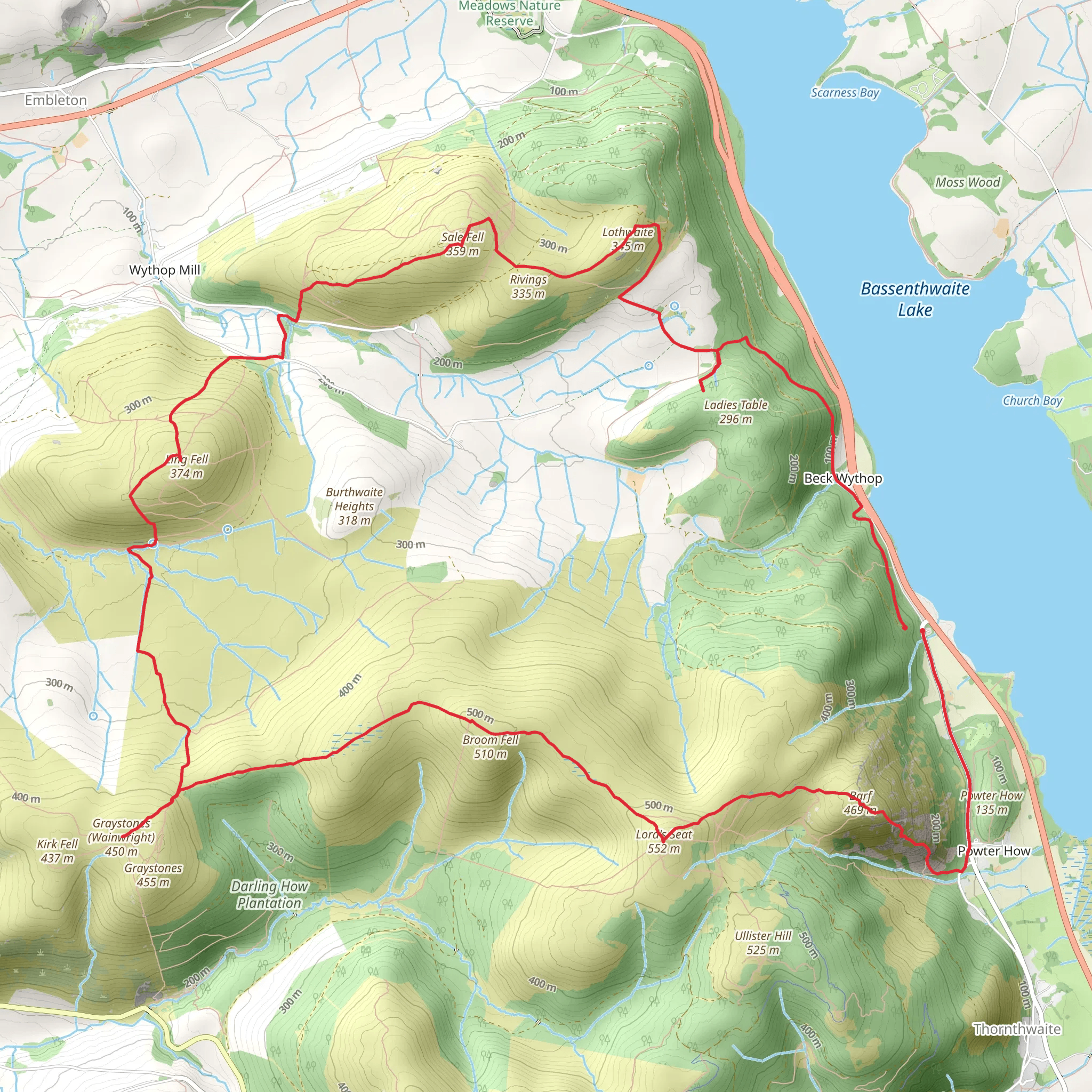 Lake District North West circular mobile static map