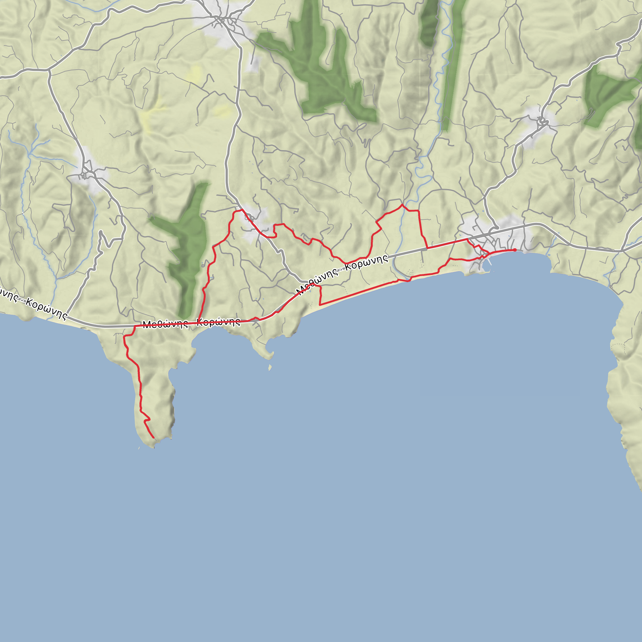 Finikounda to the Headland Loop mobile static map