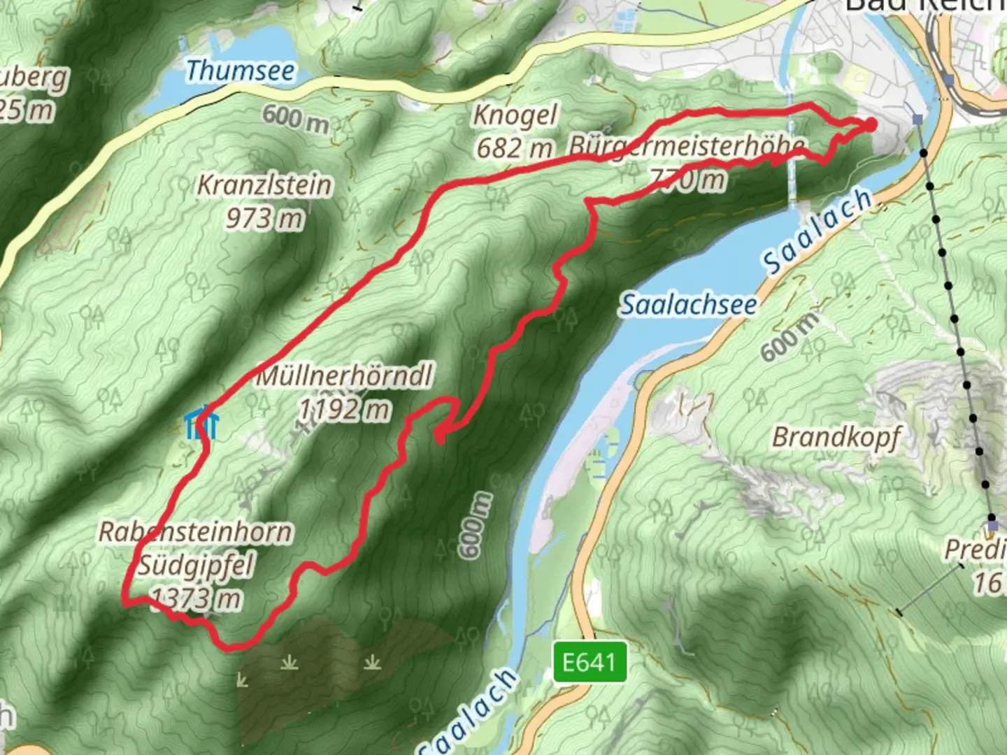 An image depicting the trail Bürgermeisterhöhe and Kugelbachalm Loop via Salzalpensteig and its surrounding area.