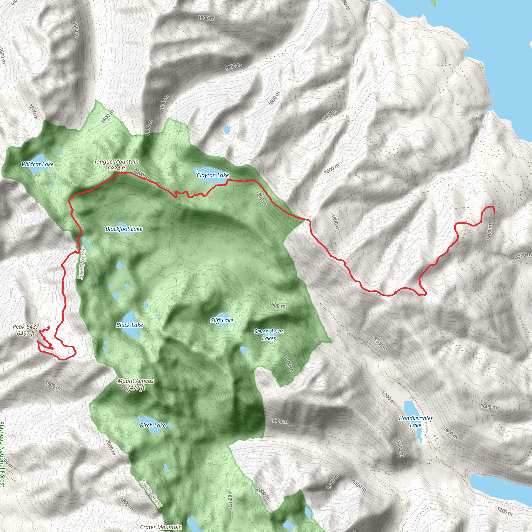 Tongue Mountain Trail mobile static map