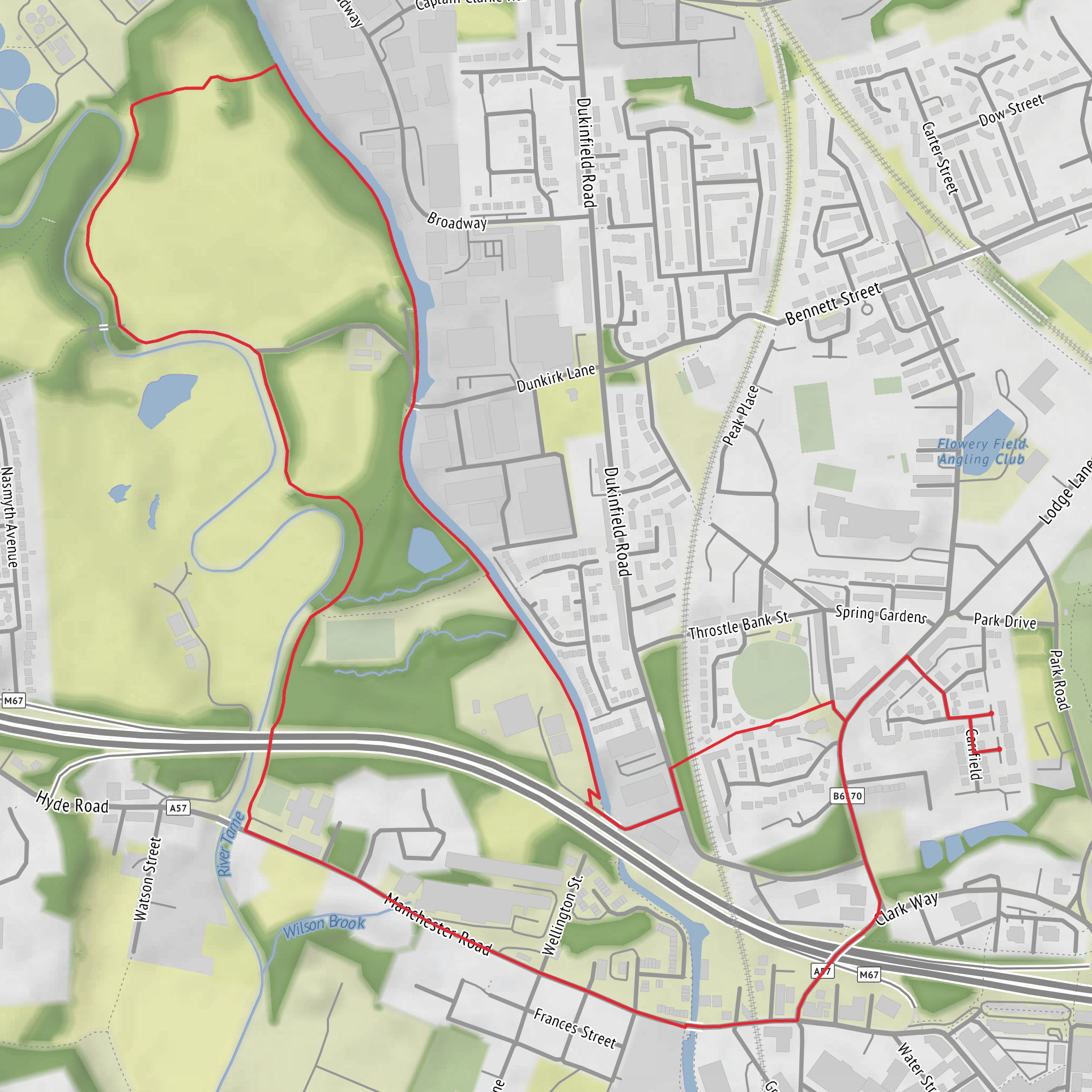 River Tame side - PF Canal Loop mobile static map