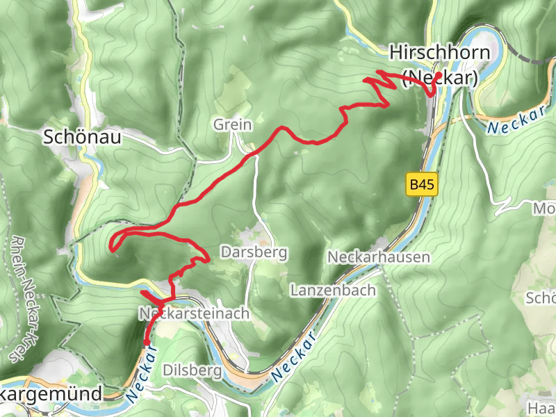 Neckarsteinach to Hirschhorn Walk via Hoher Darsberg