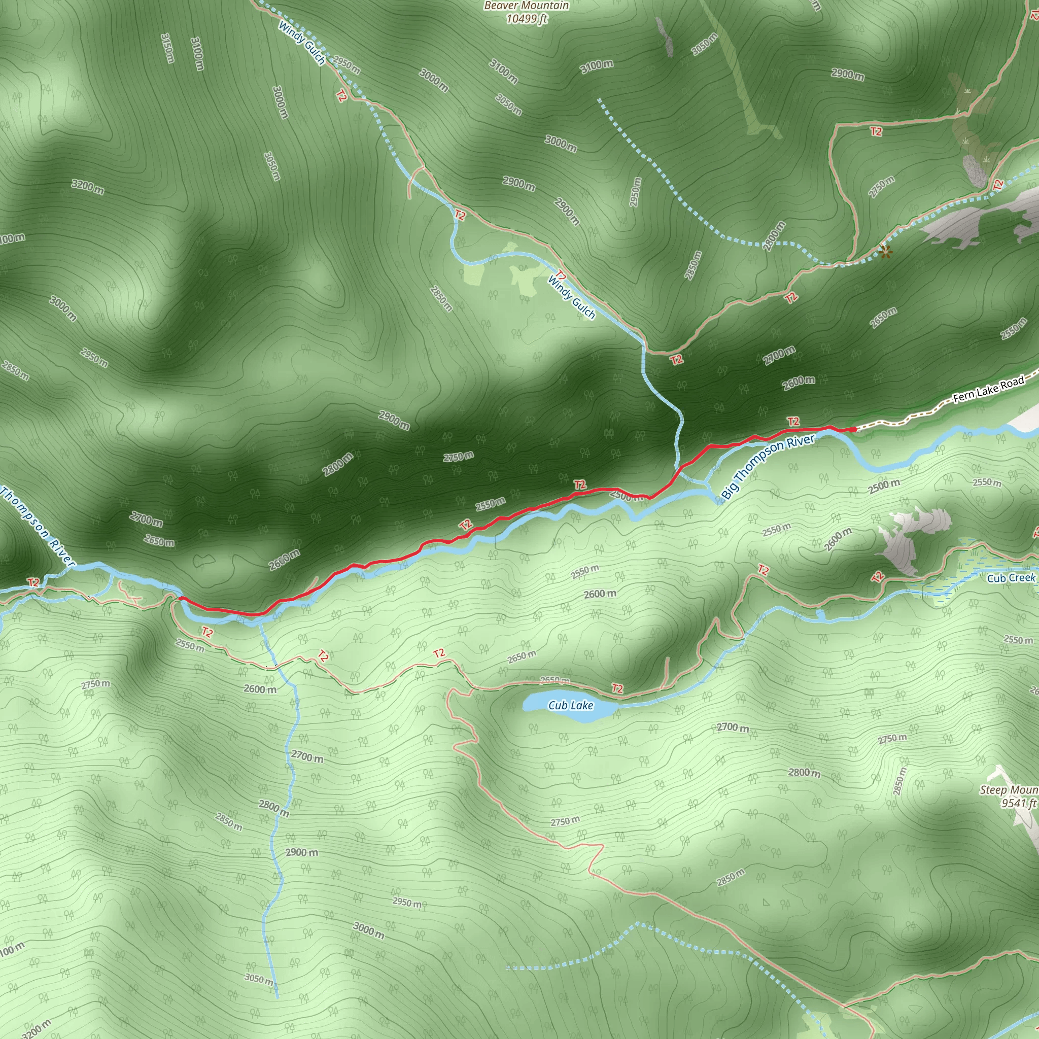 The Pool via Fern Lake Trail mobile static map