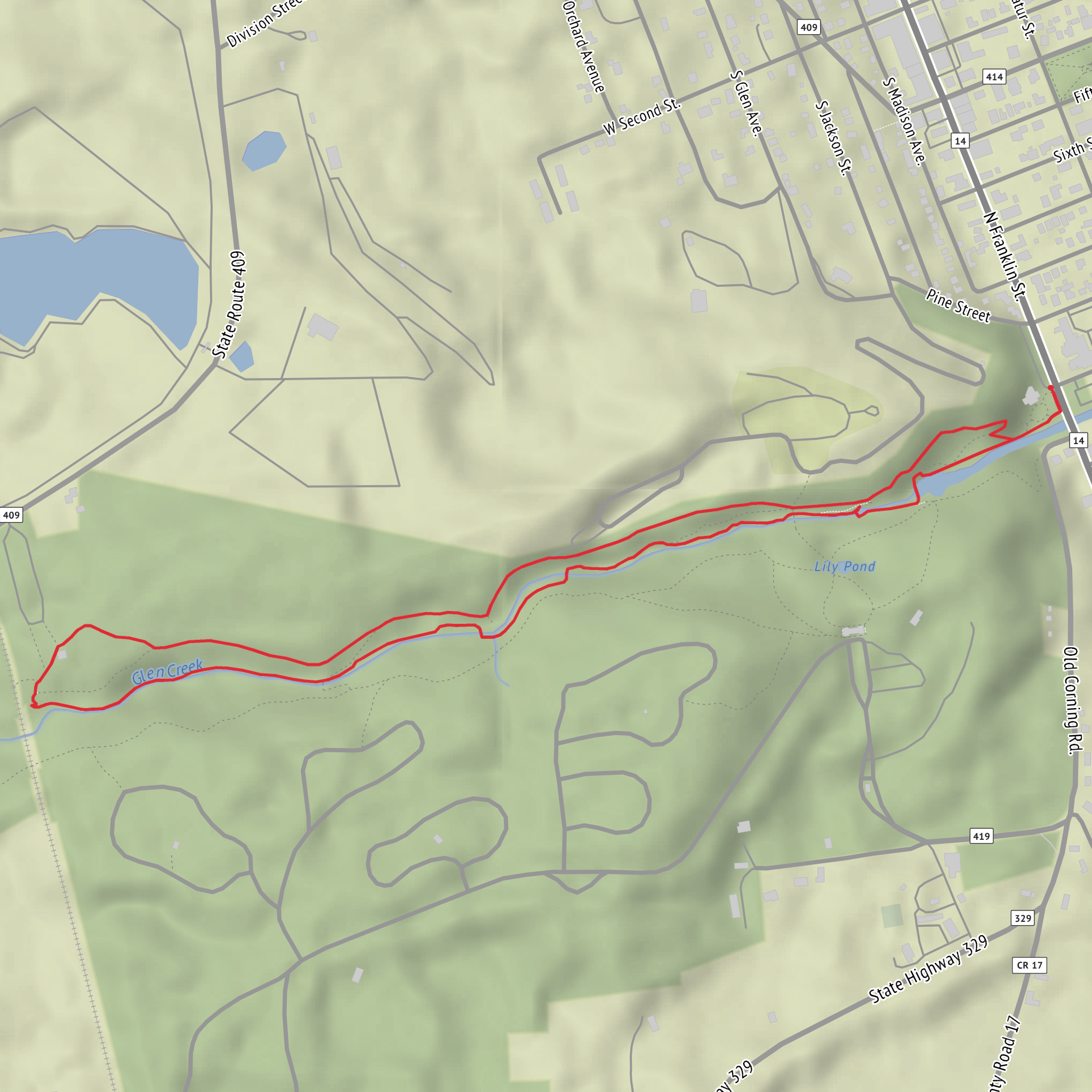 Central Cascade and Rainbow Falls via Gorge Trail and Indian Trail mobile static map