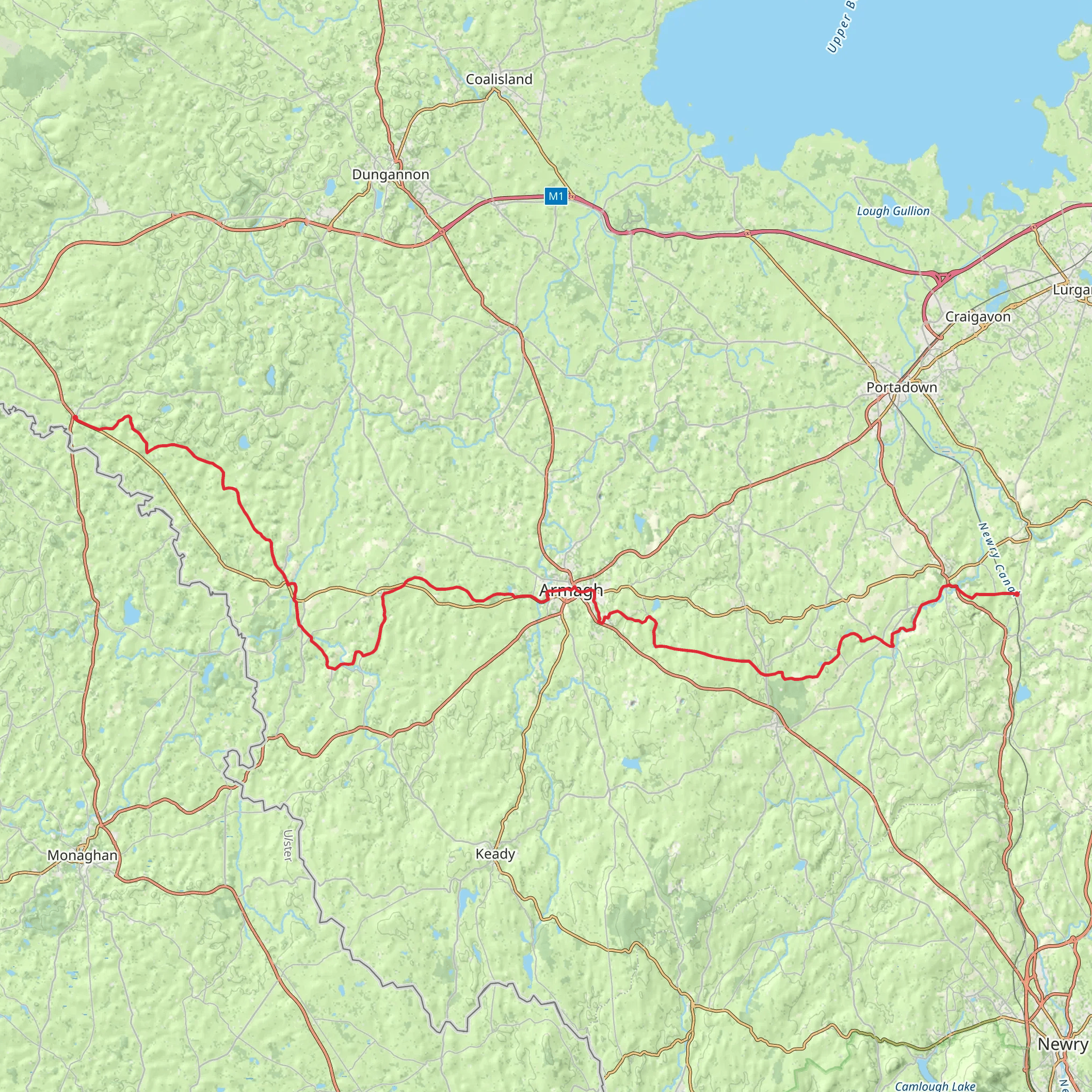 Scarva to Aughnacloy mobile static map