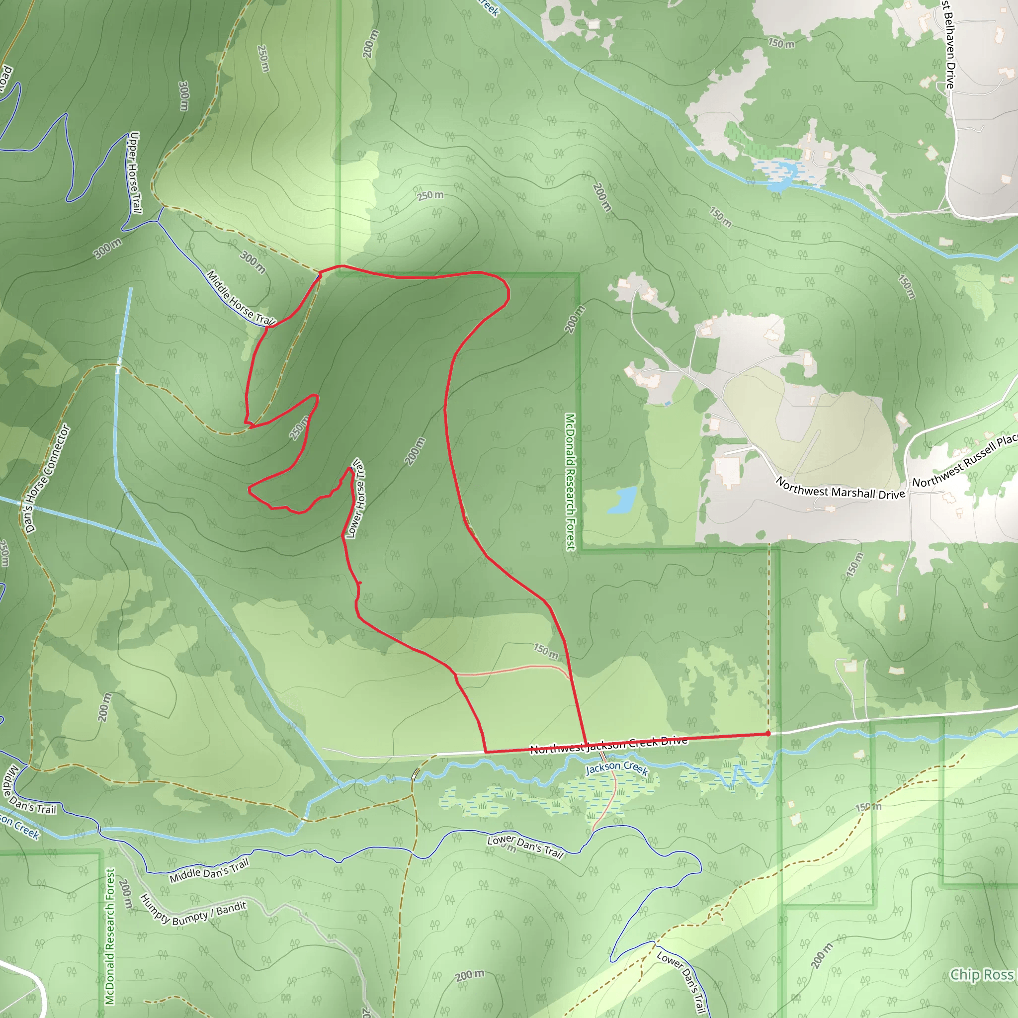Lower Horse Loop Trail mobile static map