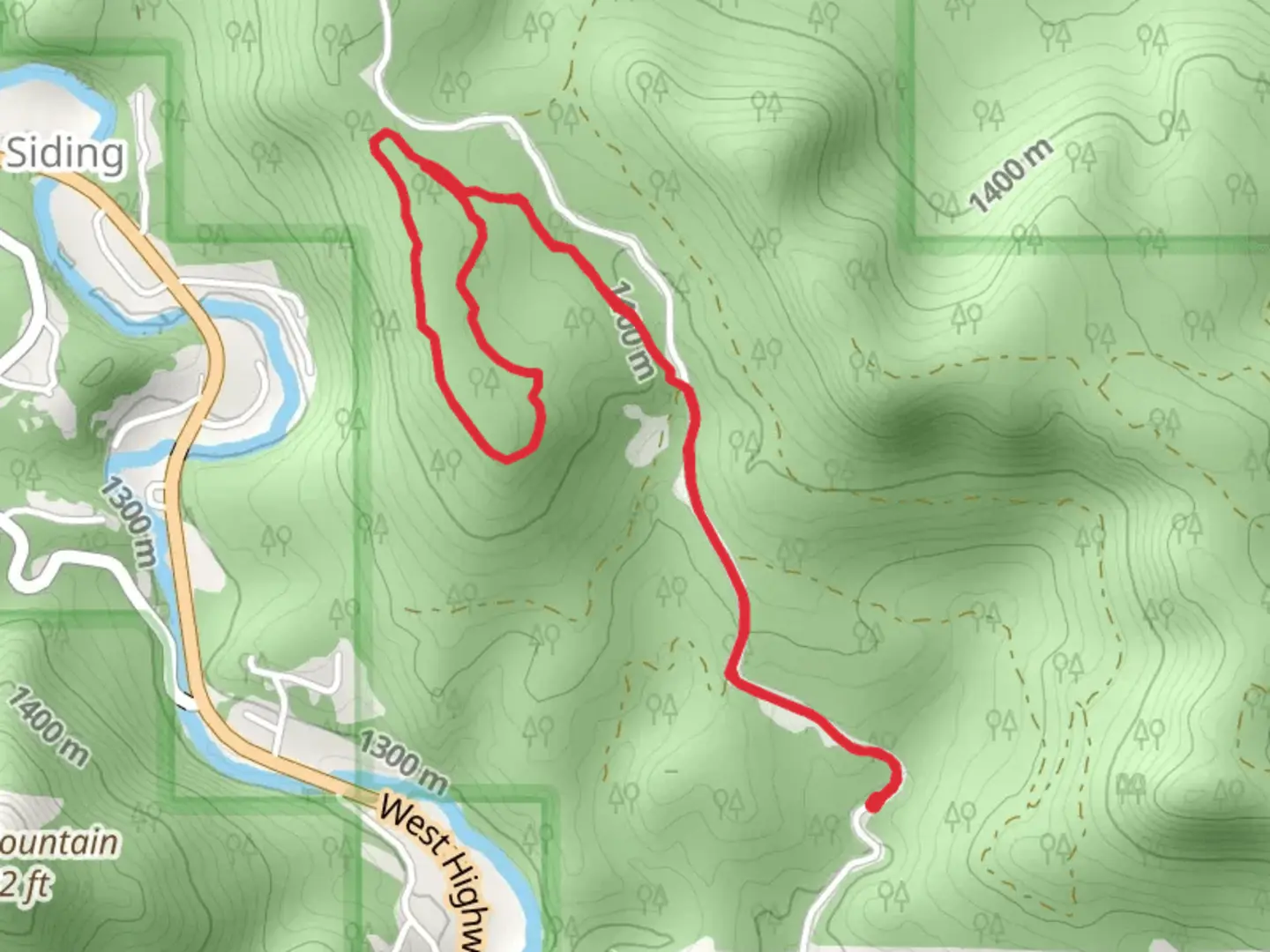 An image depicting the trail Bone Collector Loop via Log Porch Road and its surrounding area.
