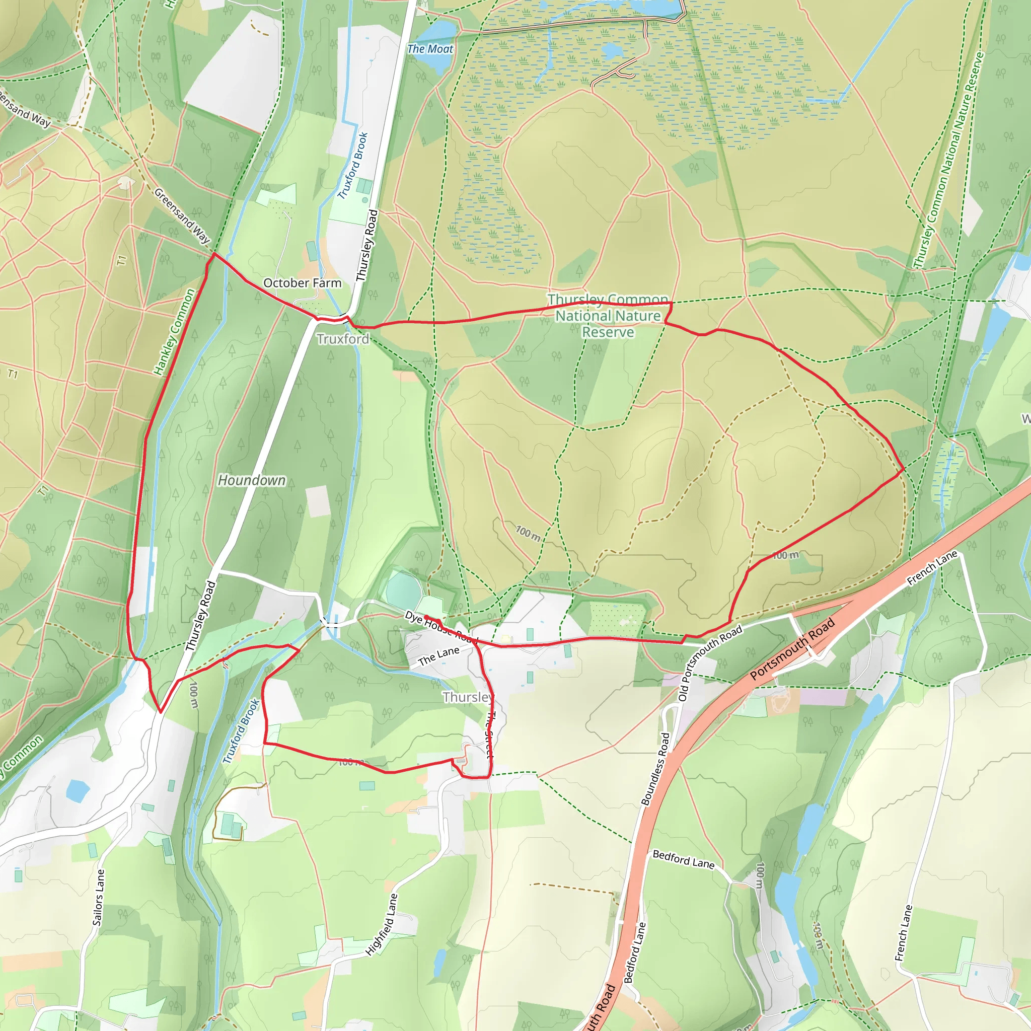Truxford and Thursley Loop mobile static map