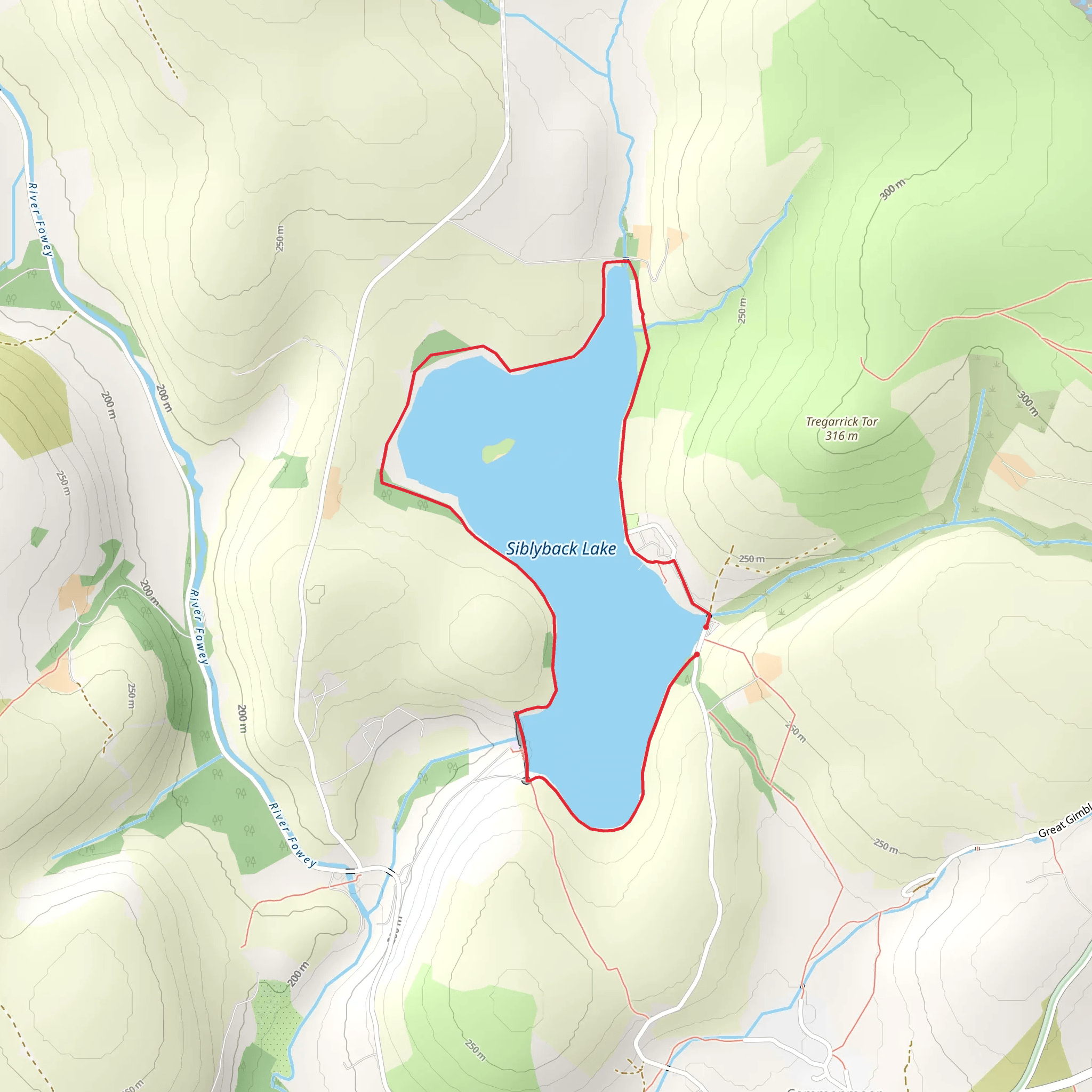 Siblyback Lake Loop mobile static map