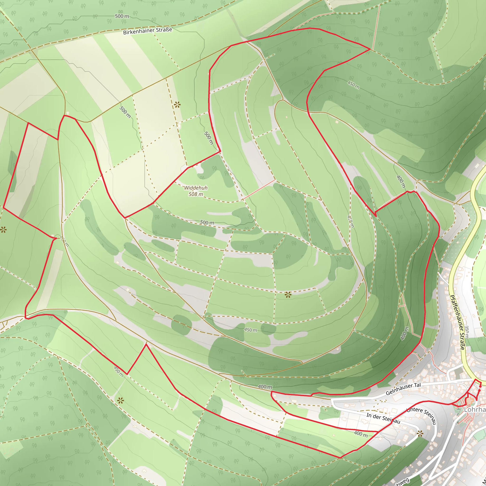 Widdehuh via Spessartspuren Loop mobile static map
