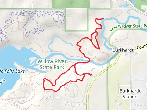 Pioneer trail and Willow Falls Trail and Burkhardt Loop Trail