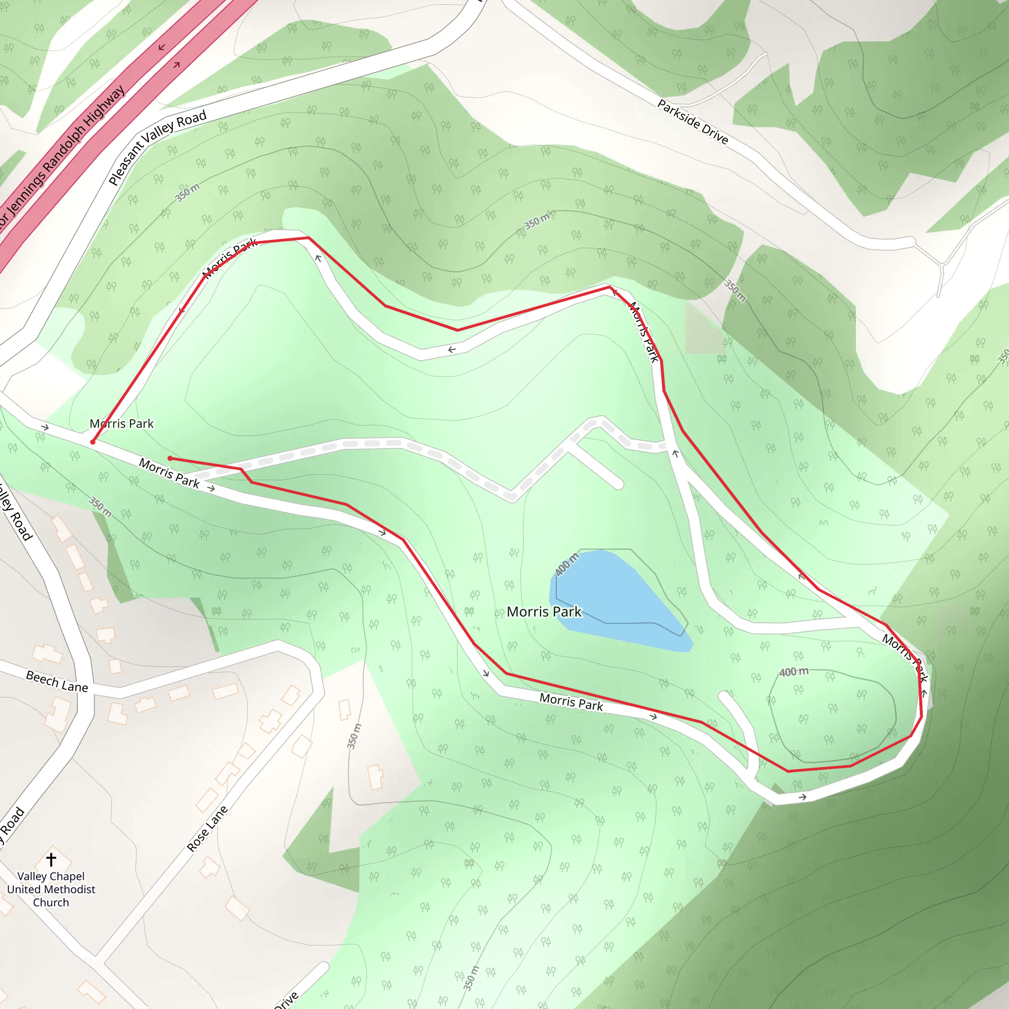 Morris Park Loop mobile static map