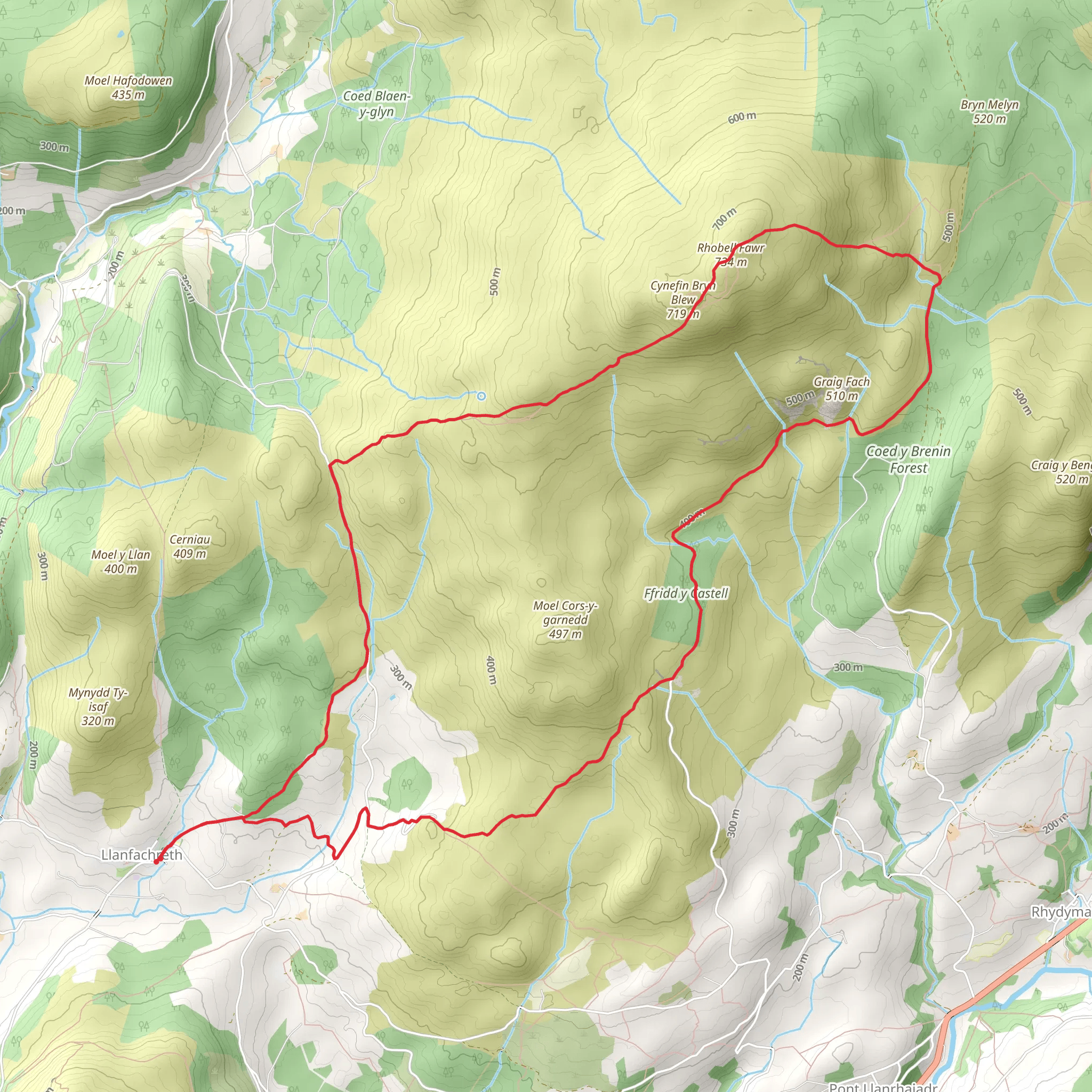 Rhobell Fawr (34) - Modified mobile static map