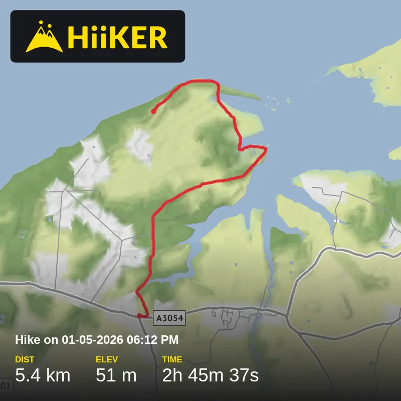 A map preview of the recording Hike on 01-05-2026 06:12 PM.