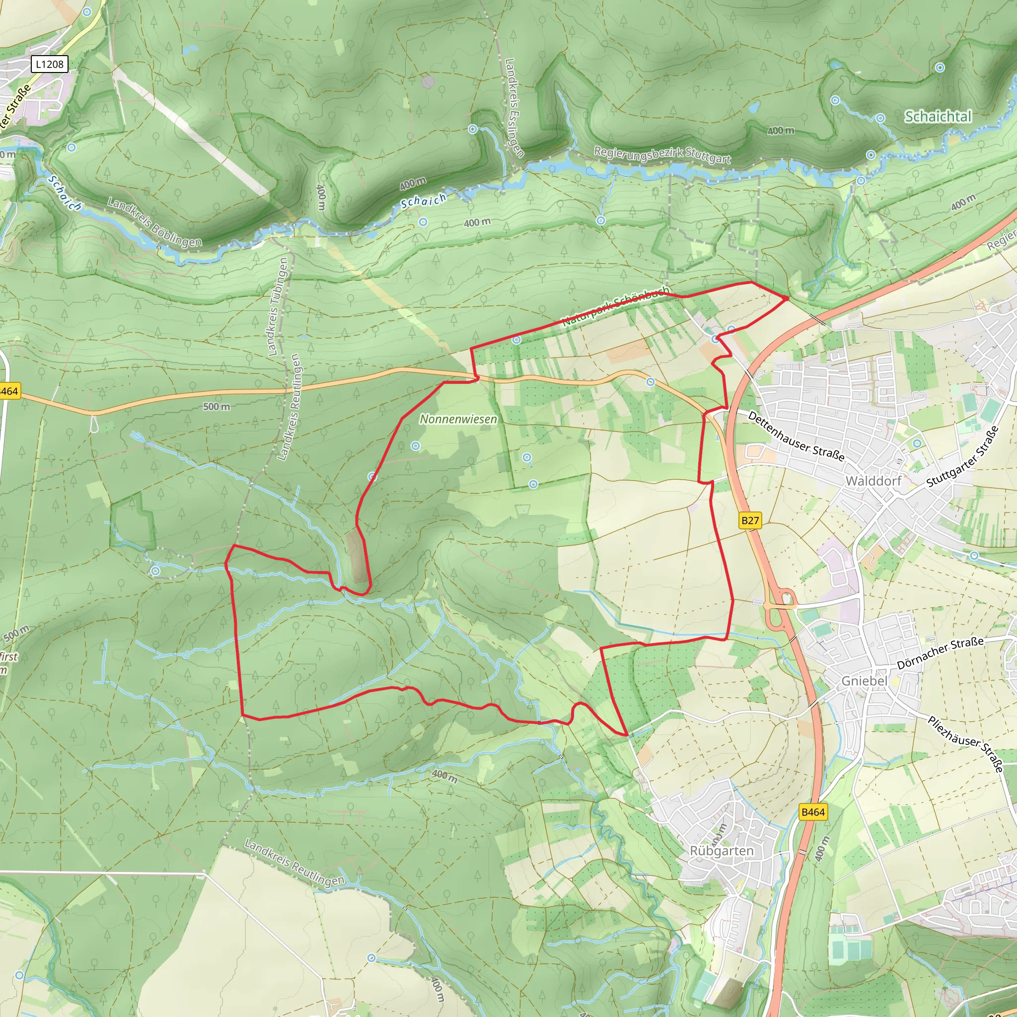Gespann and EIchwasen Loop - Walddorf mobile static map