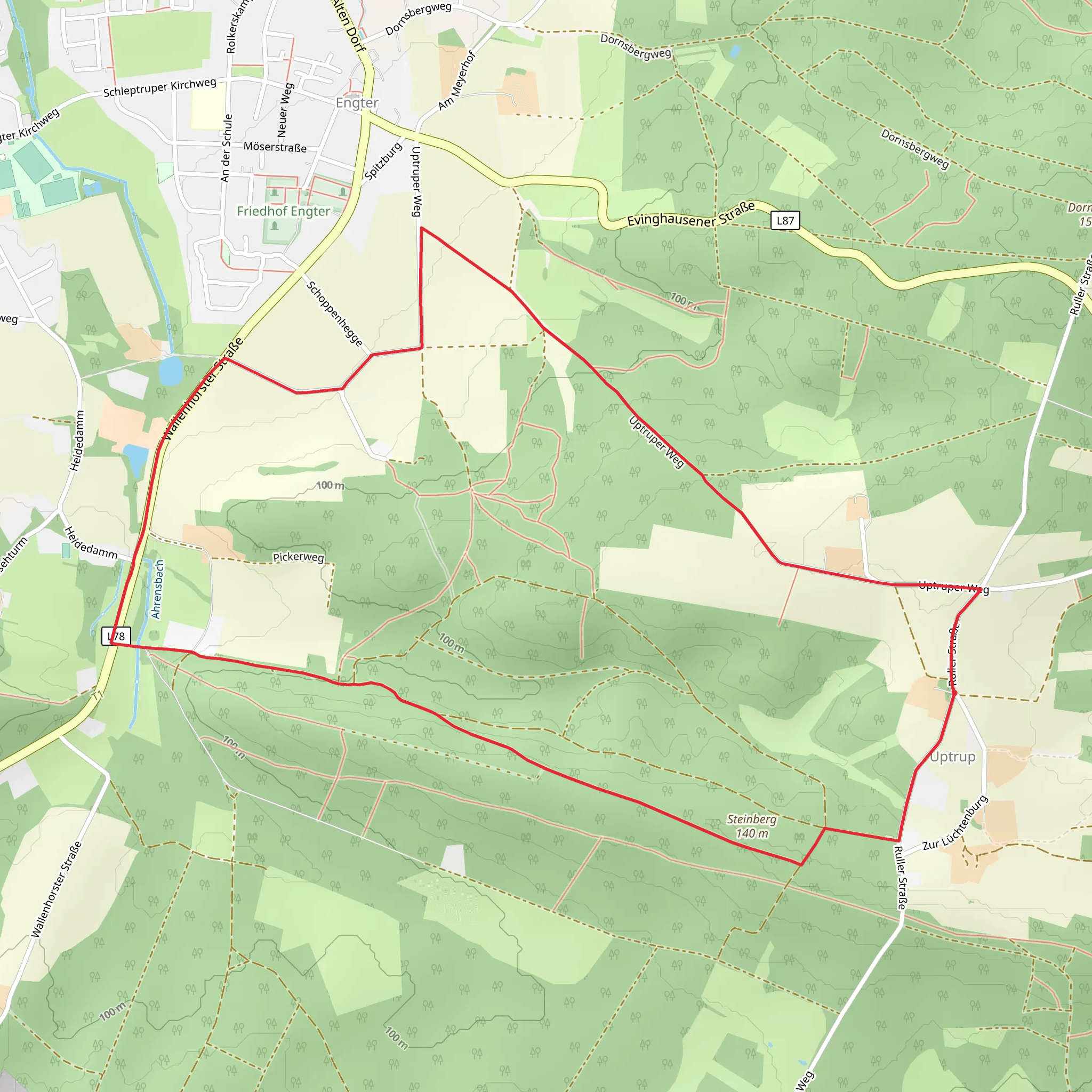 Terrs Vita - Muehlenort and Wittekindsweg mobile static map