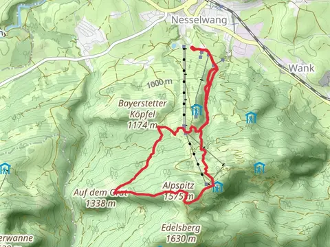Ruine Nesselburg, Auf dem Grat and Alpspitz Loop