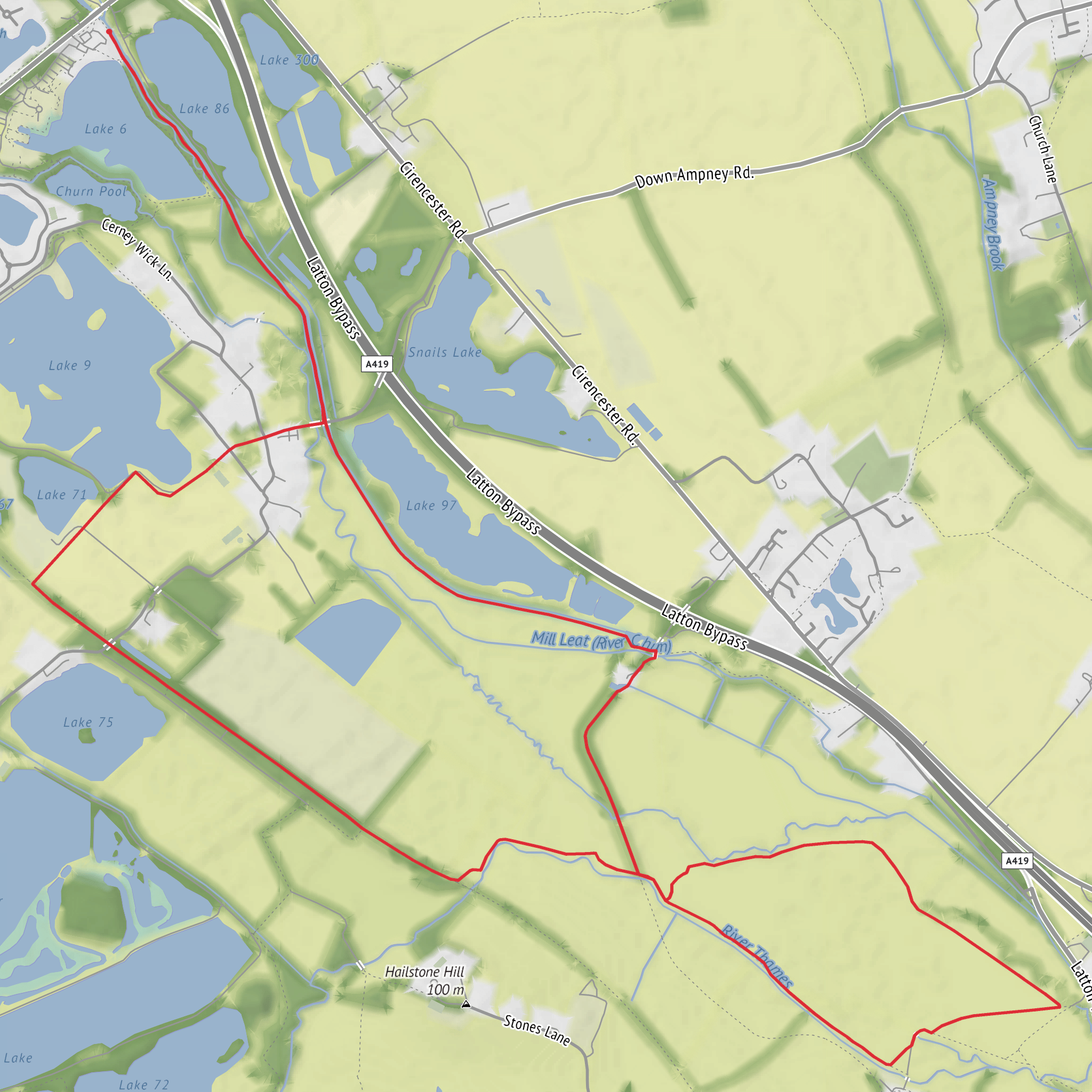 Cerney Wick and North Meadow Knot mobile static map