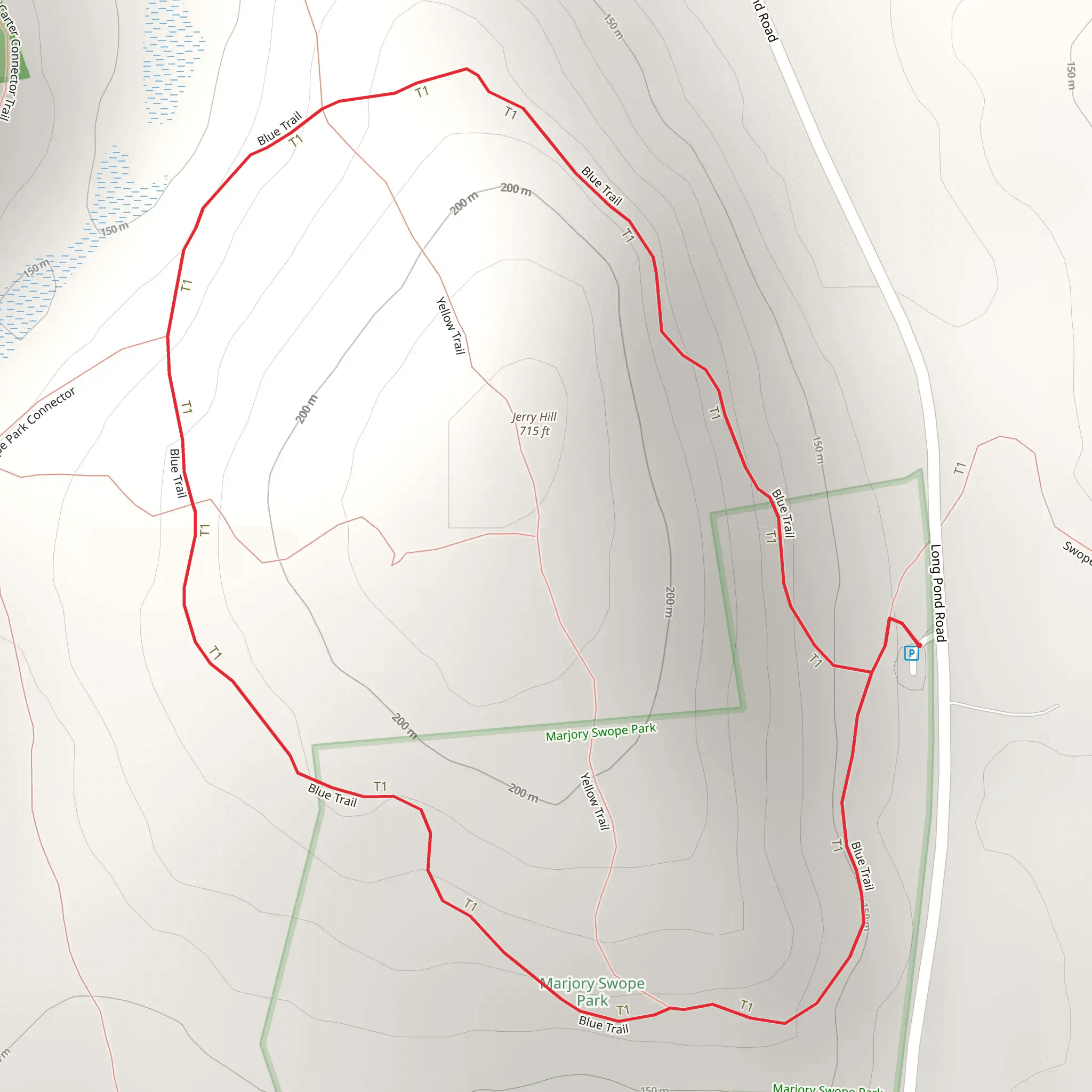 Jerry Hill Loop - Blue Trail mobile static map