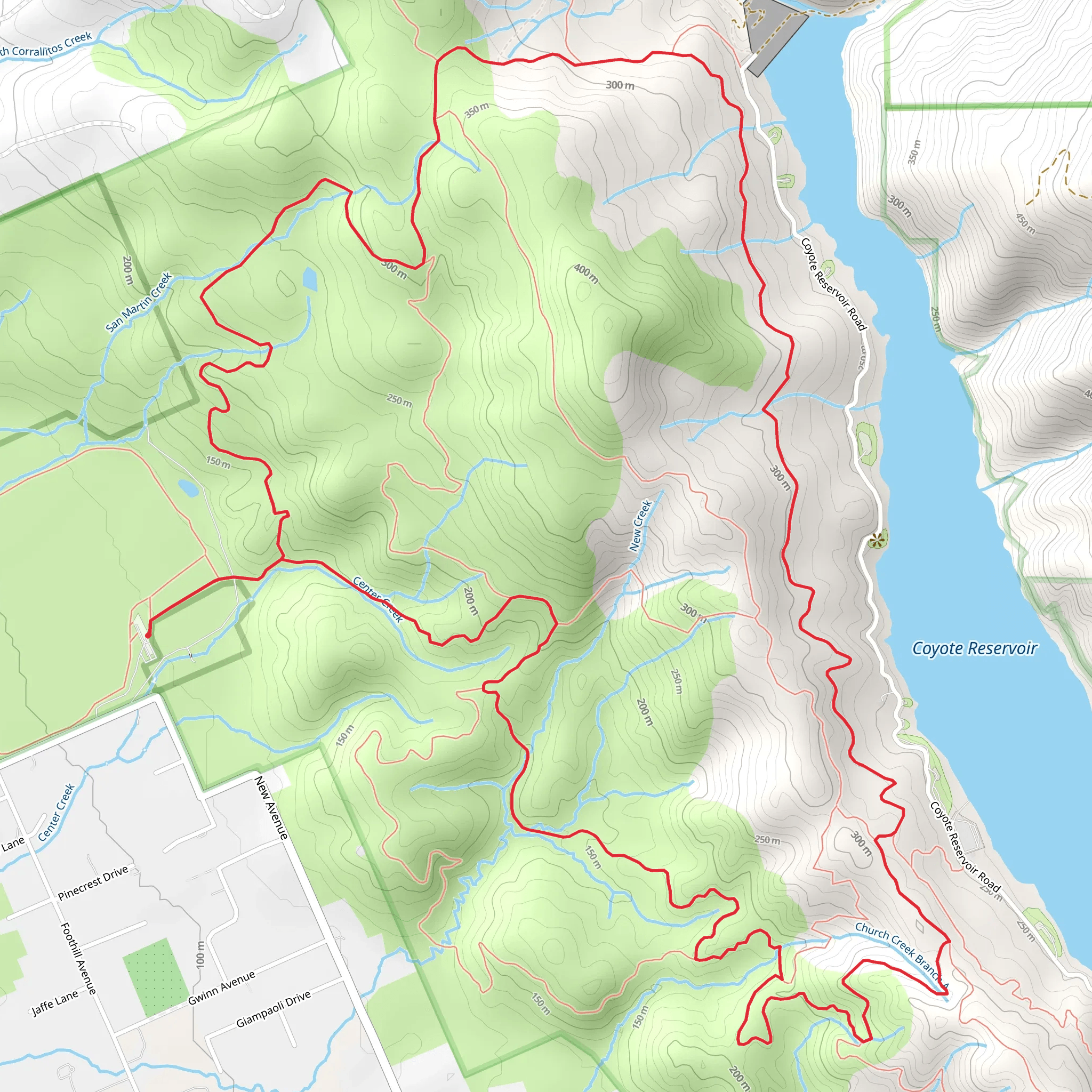 Harvey Bear, Calaveras and Willow Springs Loop Trail mobile static map
