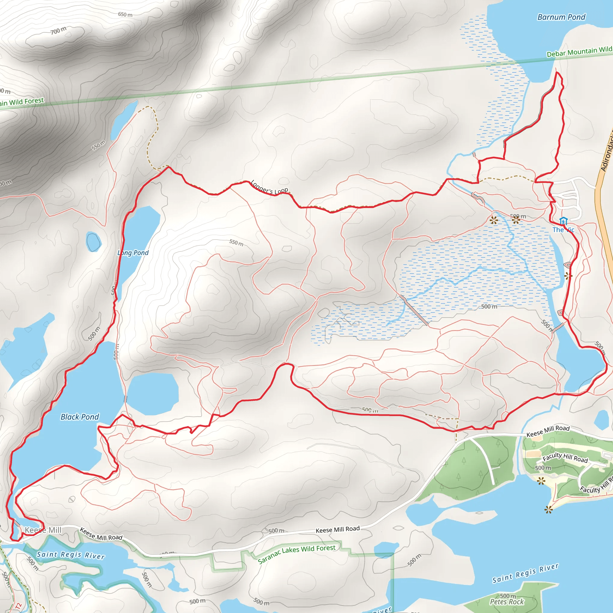 Long Pond, Black Pond and Heron Marsh Loop mobile static map
