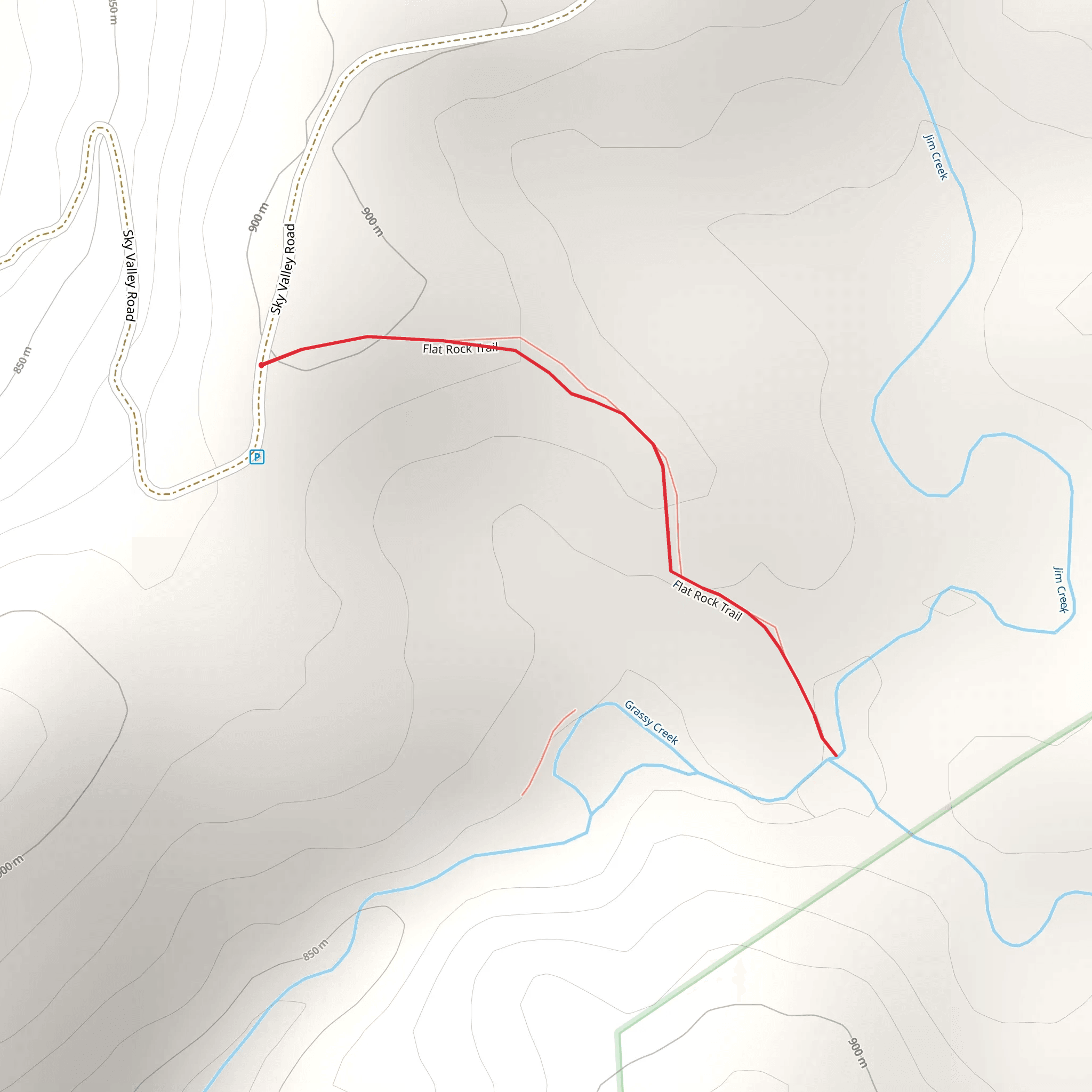 Flat Rock Trail mobile static map