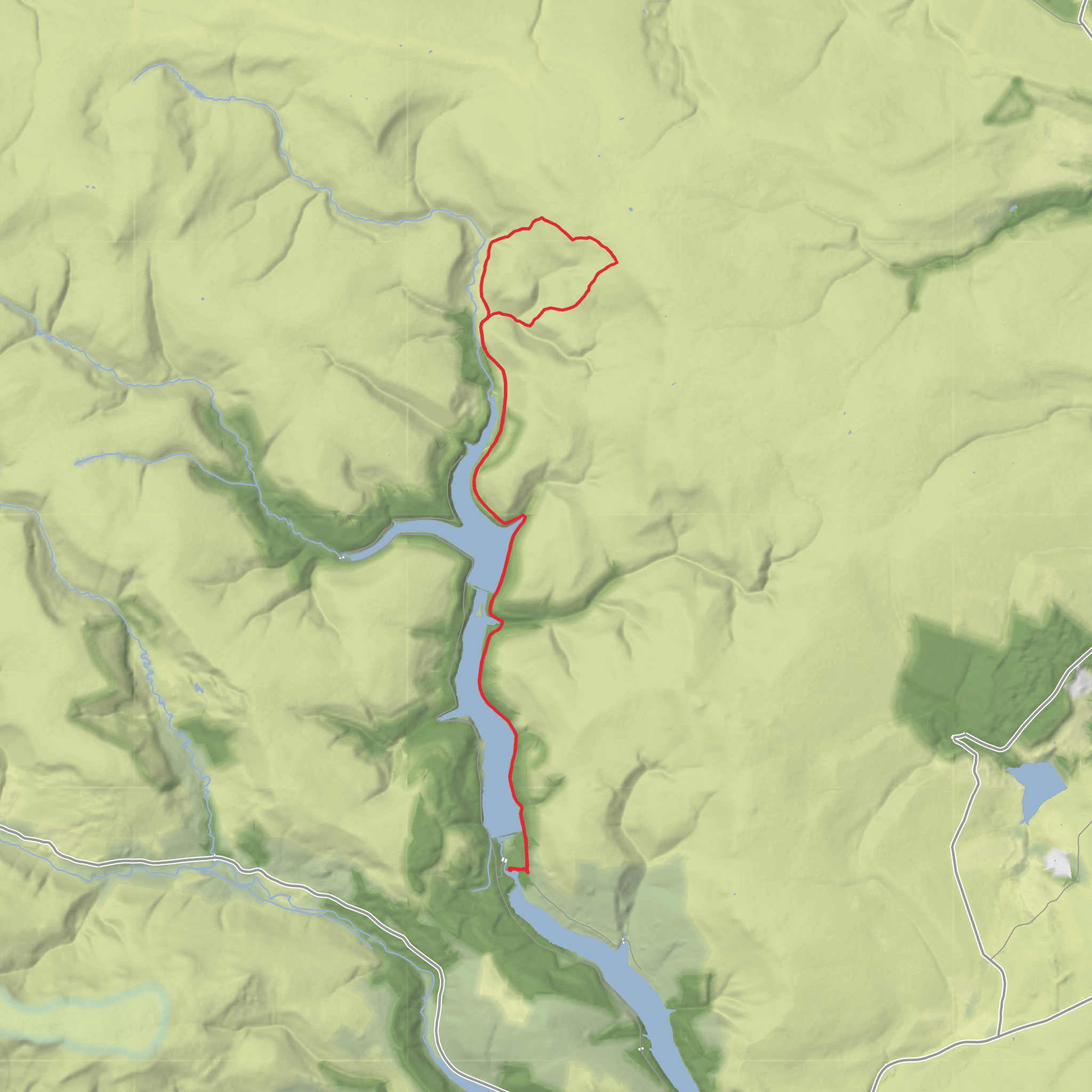 Fairholmes to Bull Stones mobile static map