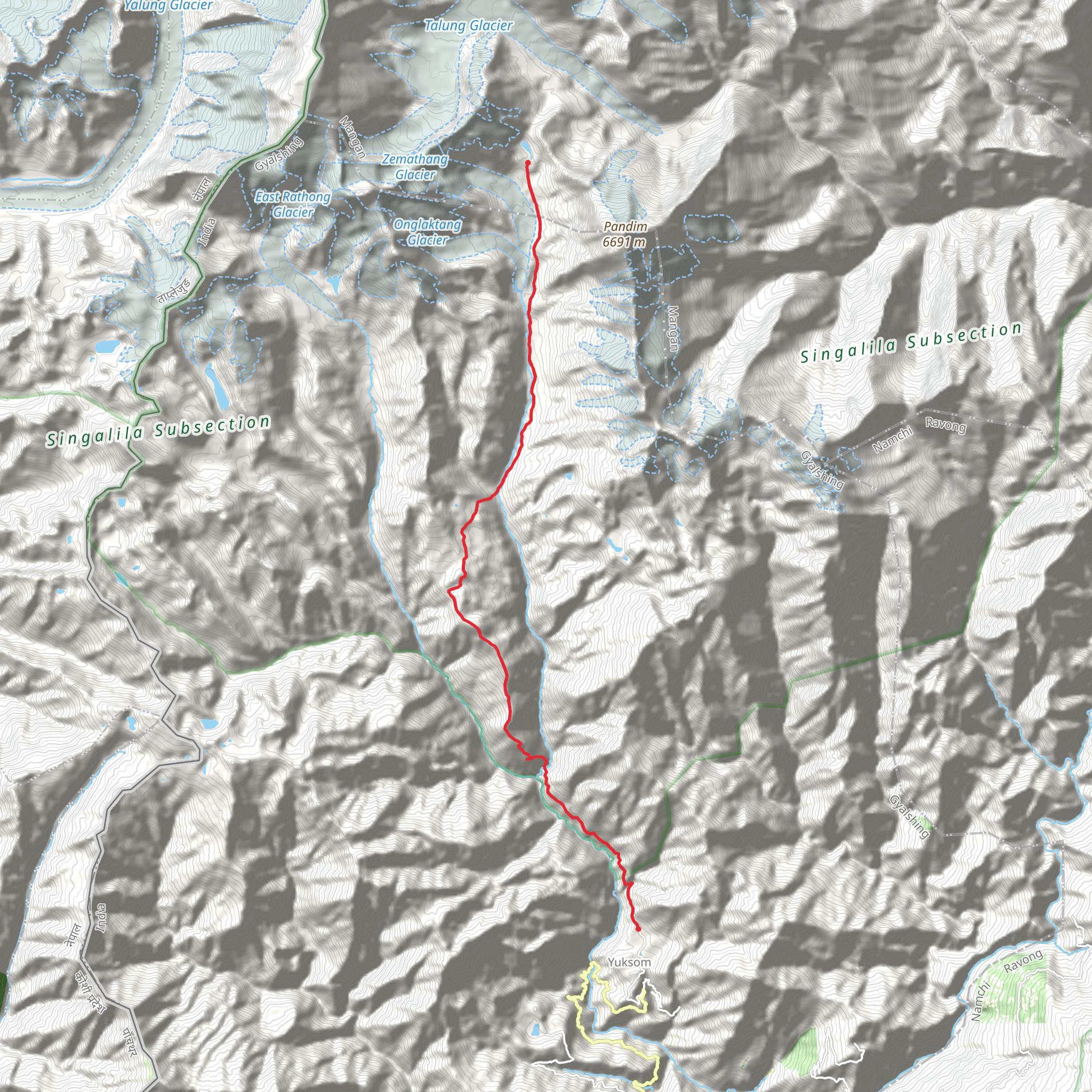 Goecha Trek mobile static map