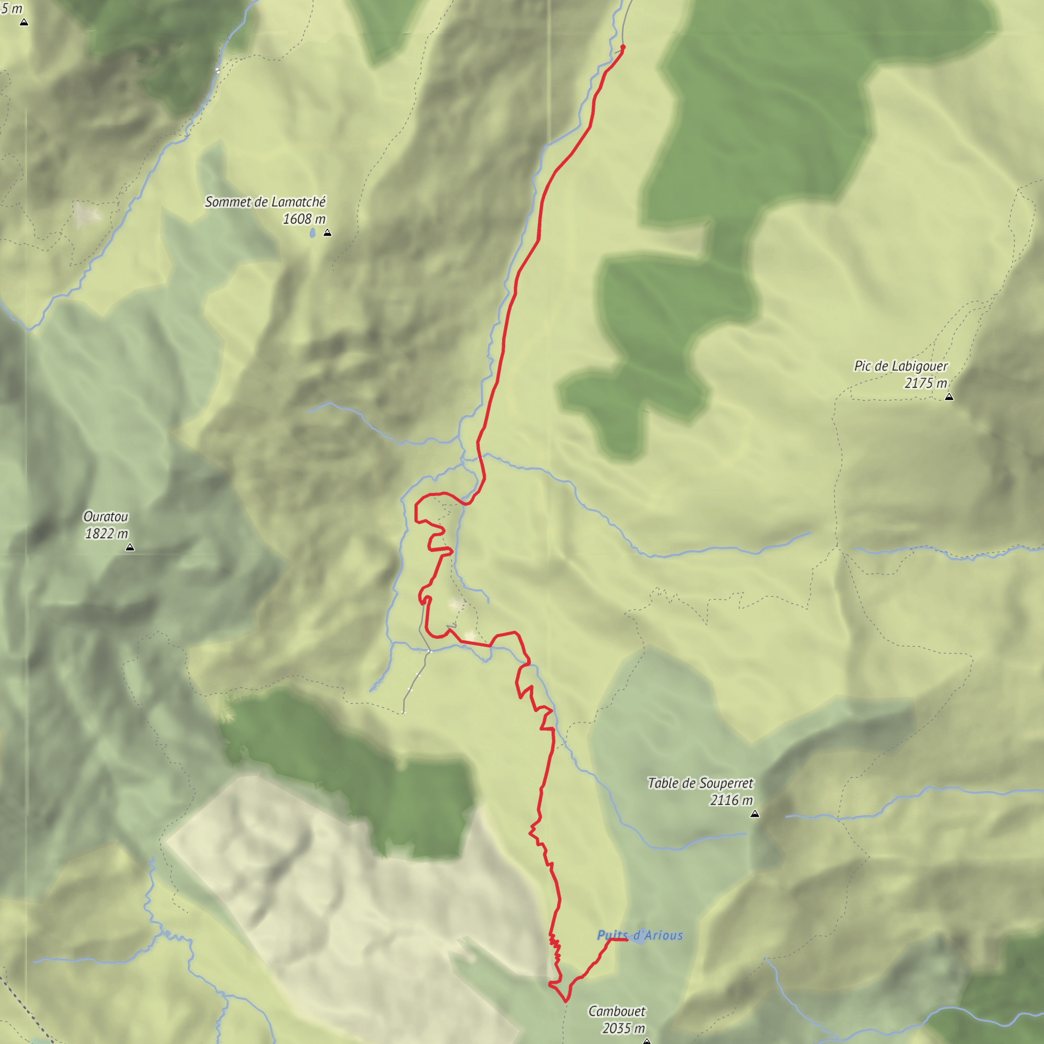 Cabane det Caillau and Lac du Puits d'Arious mobile static map