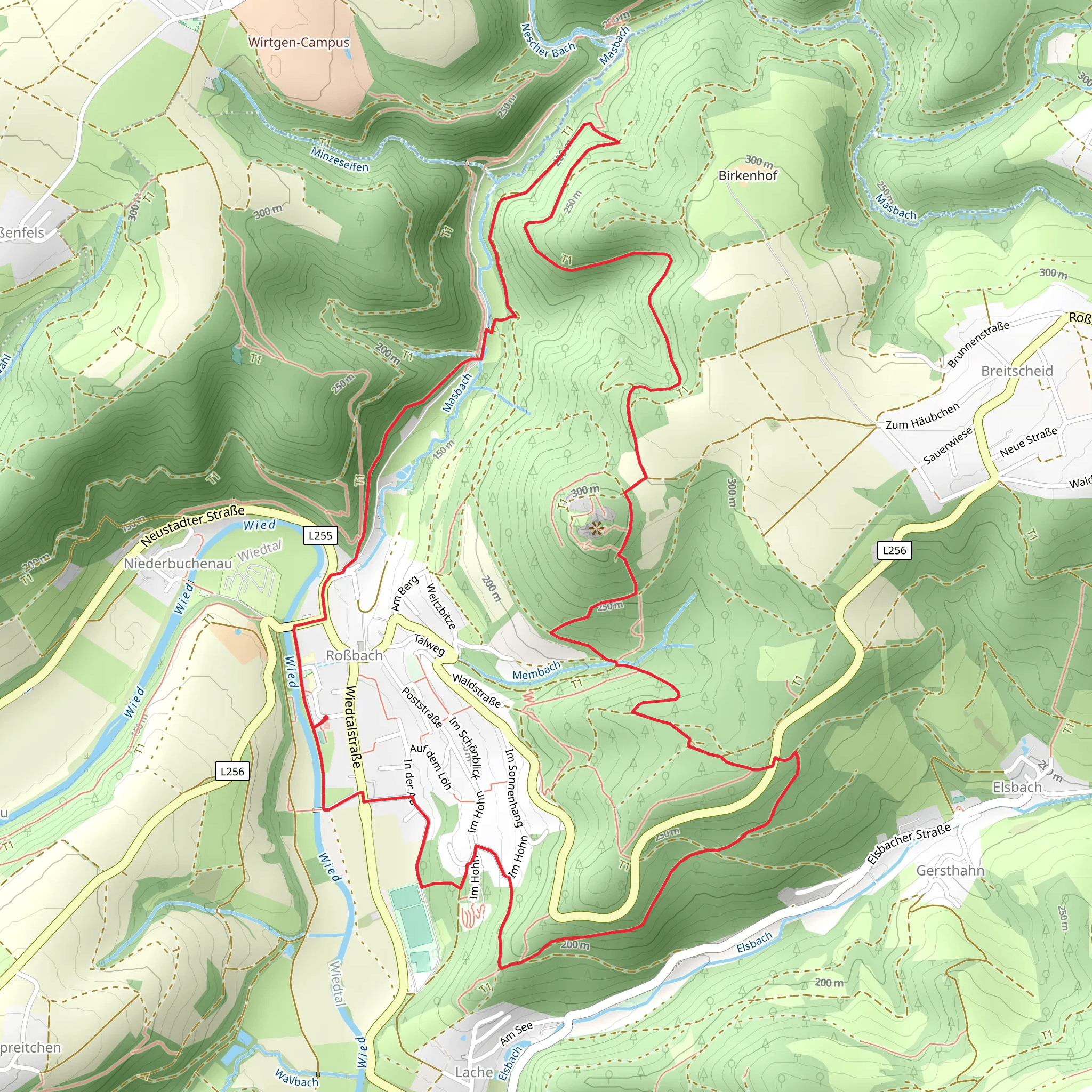 Rundwanderweg Roßbach 3 mobile static map