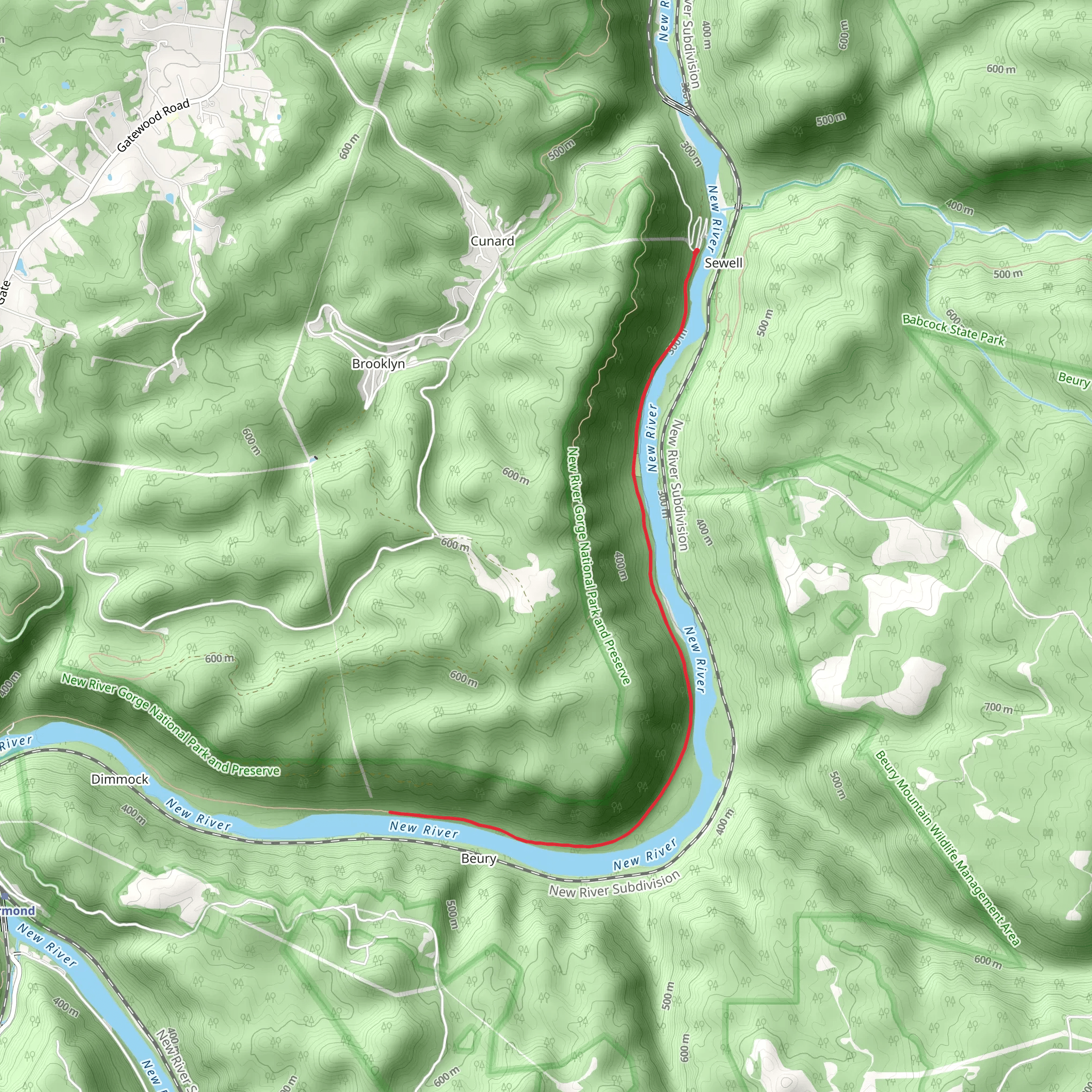 Southside Trail - Sewell mobile static map