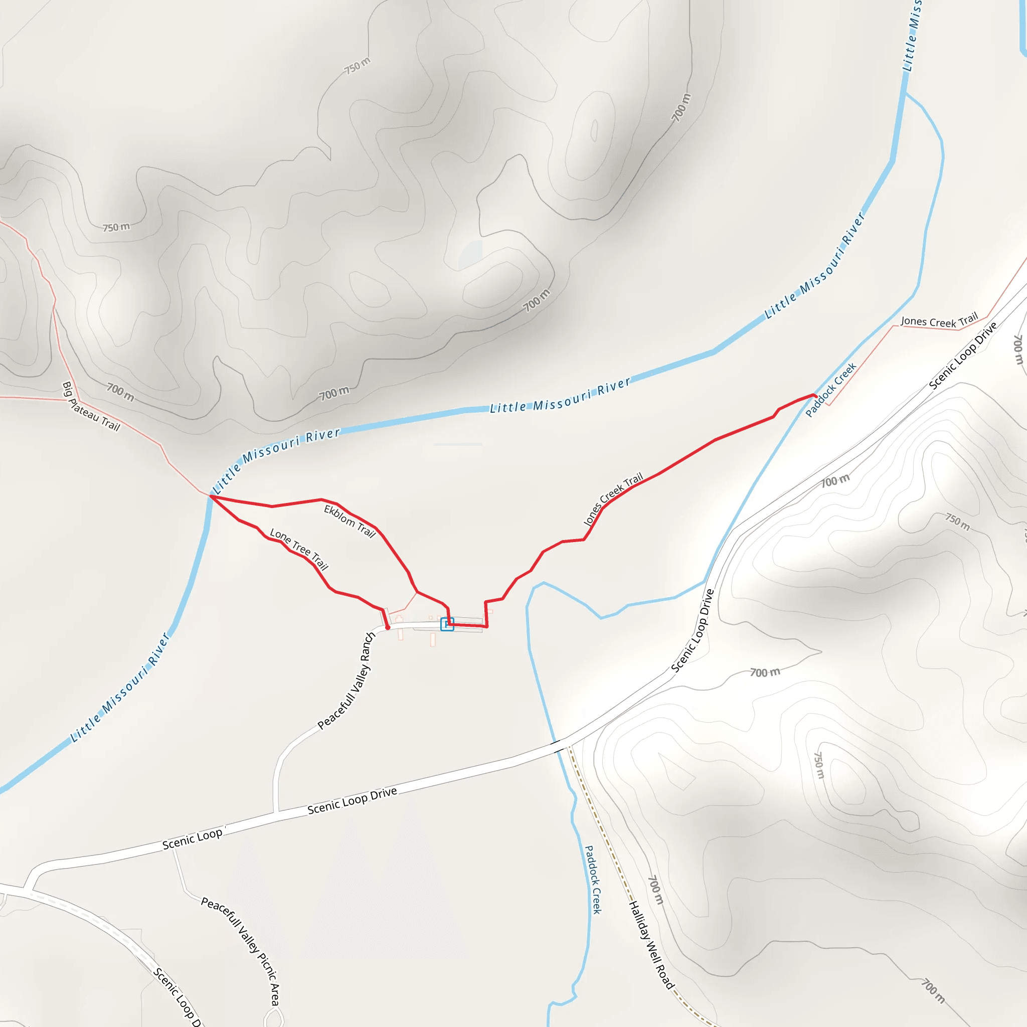 Jones Creek - Ekblom - Lone Tree Trail mobile static map