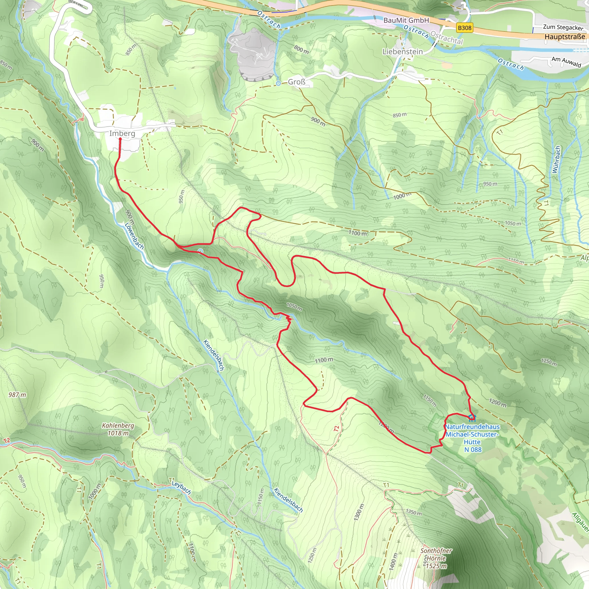 Strausberghütte and Michael Schuster Naturfreundehaus Loop via Wanderwegenetz Sonthofen mobile static map