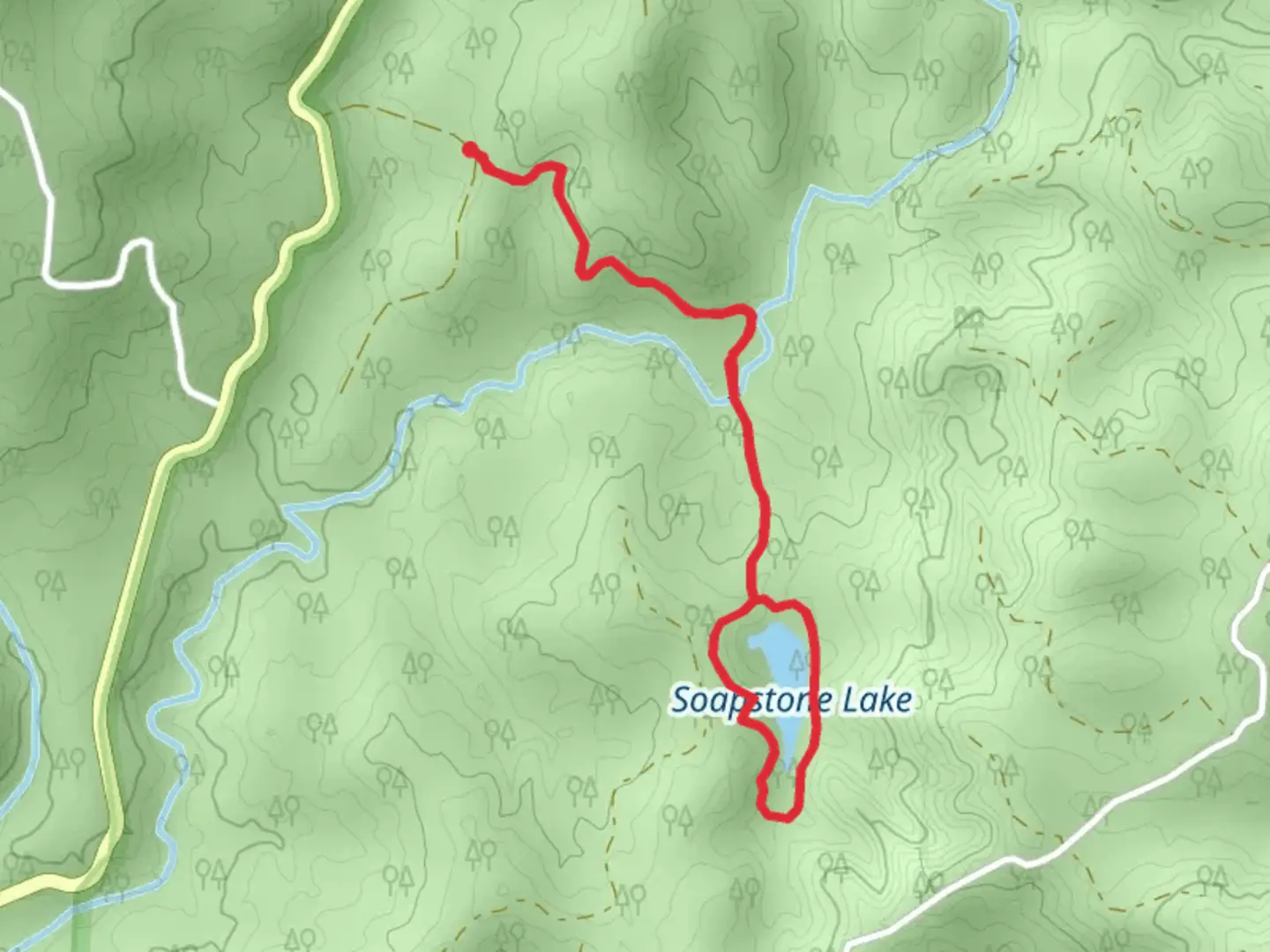 An image depicting the trail Soapstone Lake Loop and its surrounding area.