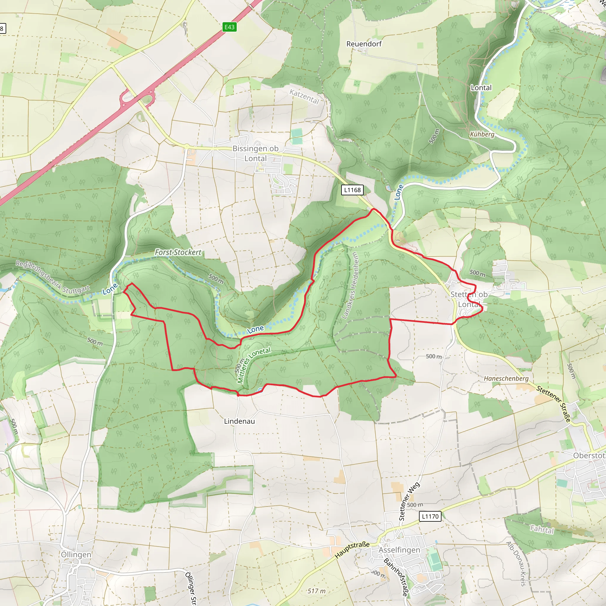 Mauerreste, Bockstein Hohle and Vogelherd Hohle Loop mobile static map