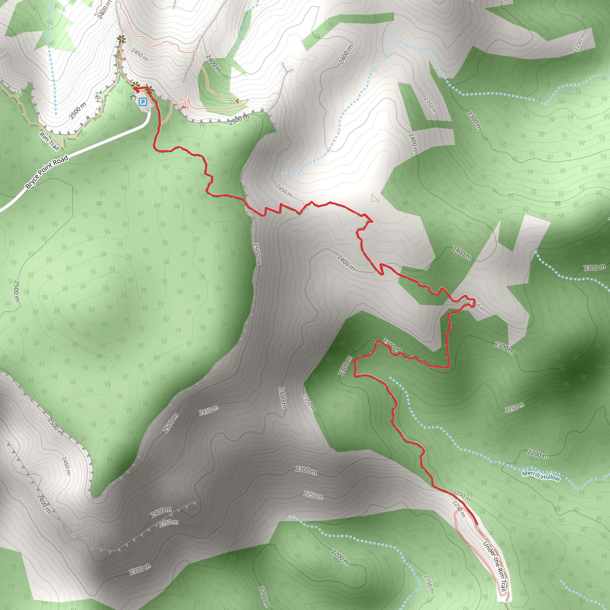 Hat Shop via Under the Rim Trail mobile static map