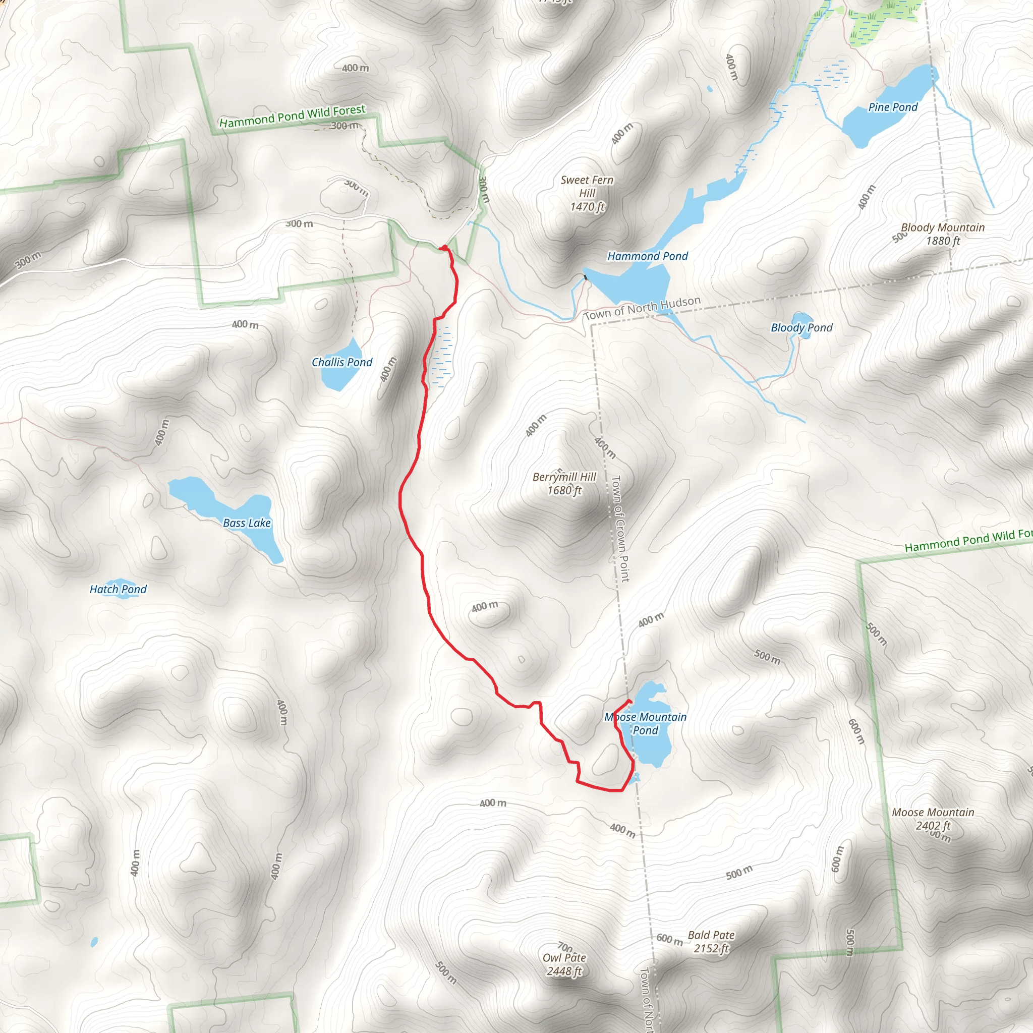 Moose Mountain Pond and Berrymill Pond mobile static map