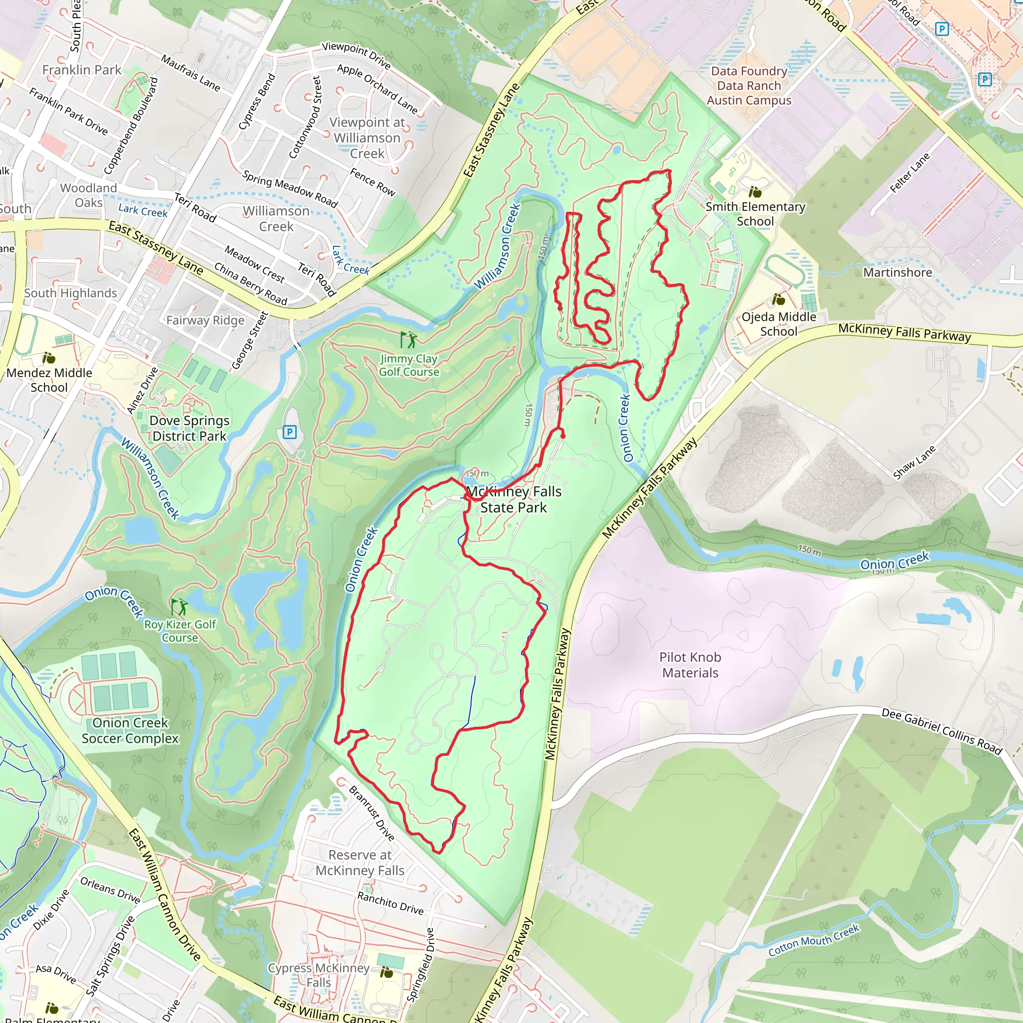 Onion Creek Loop Trail mobile static map