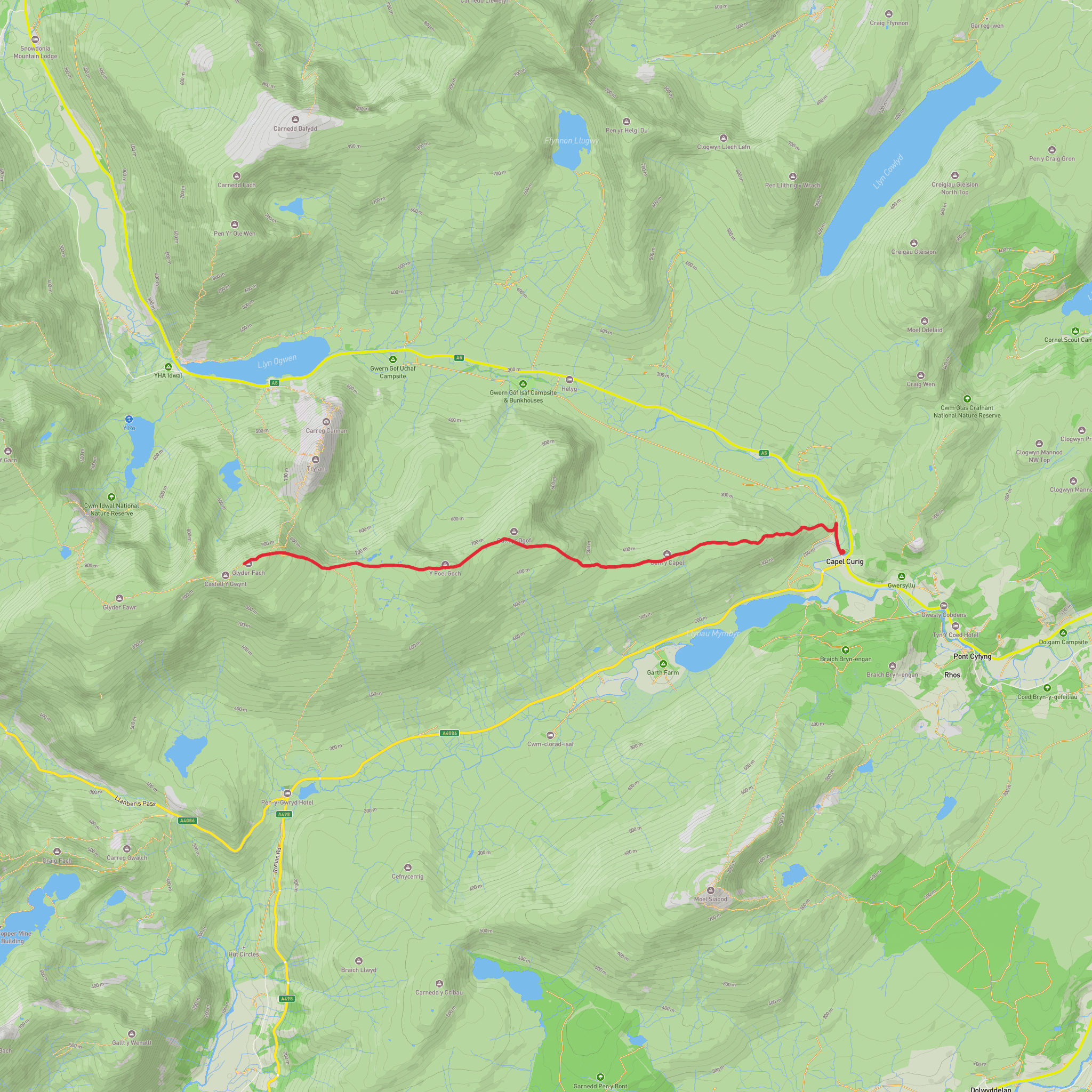 Glyder Fach Out and Bach mobile static map