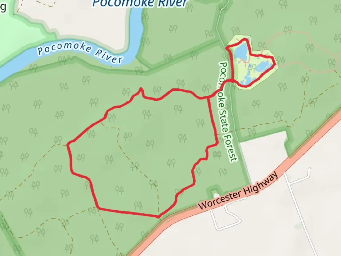 An image depicting the trail Blades Loop and its surrounding area.