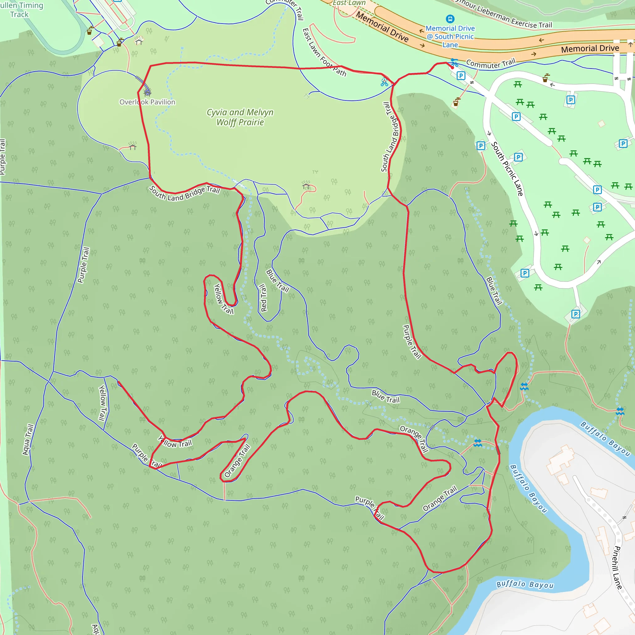 Purple, Orange and Yellow Loop Trail mobile static map