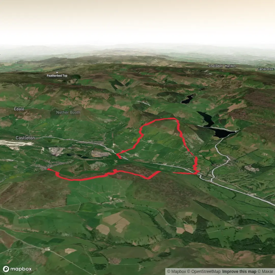 An image depicting the trail Burton Bole and Win Hill Loop and its surrounding area.