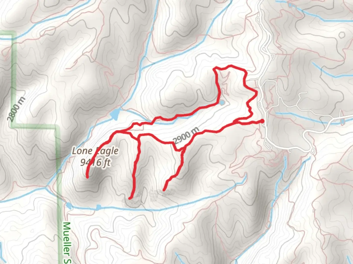 An image depicting the trail Outlook Ridge, Lone Eagle and Lost Pond Loop and its surrounding area.