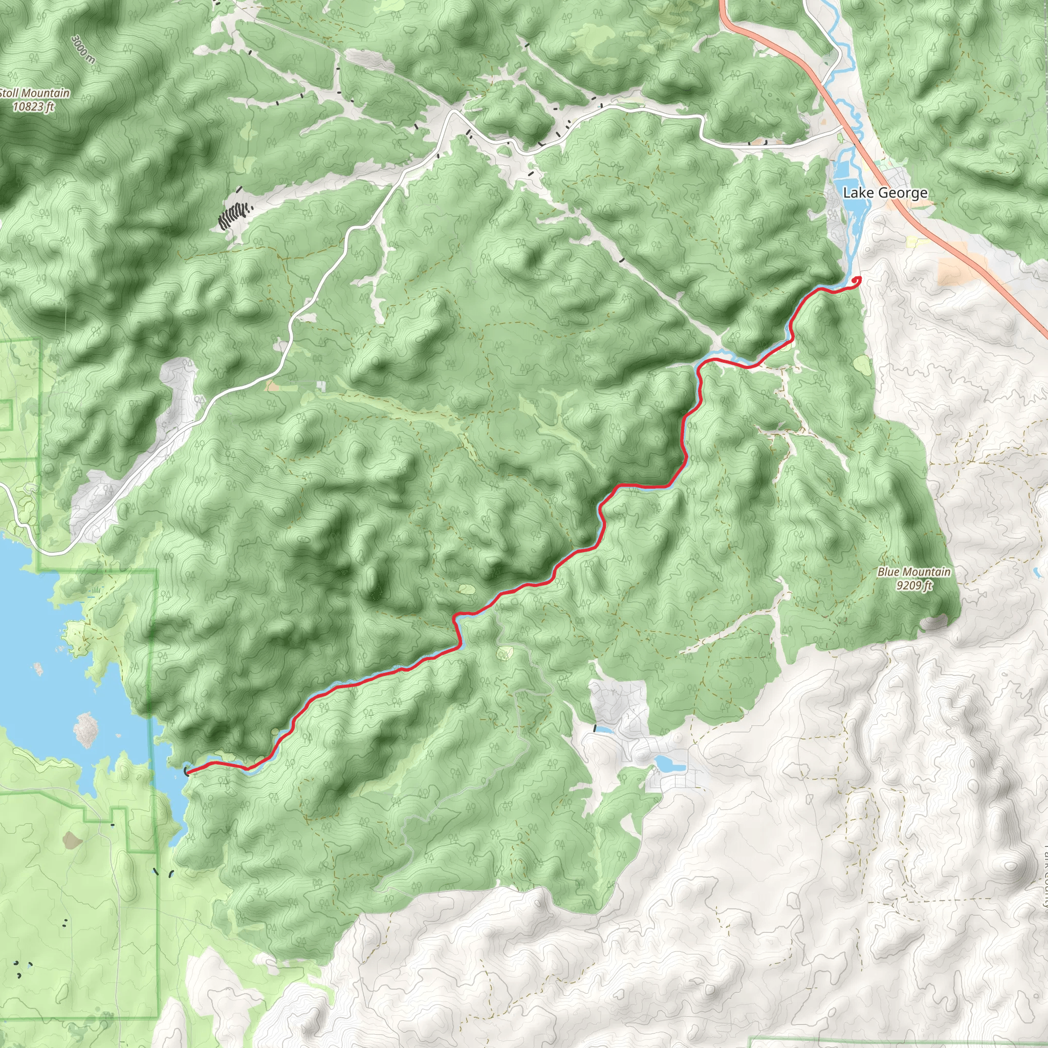 Eleven Mile Canyon Dam from Lake George mobile static map