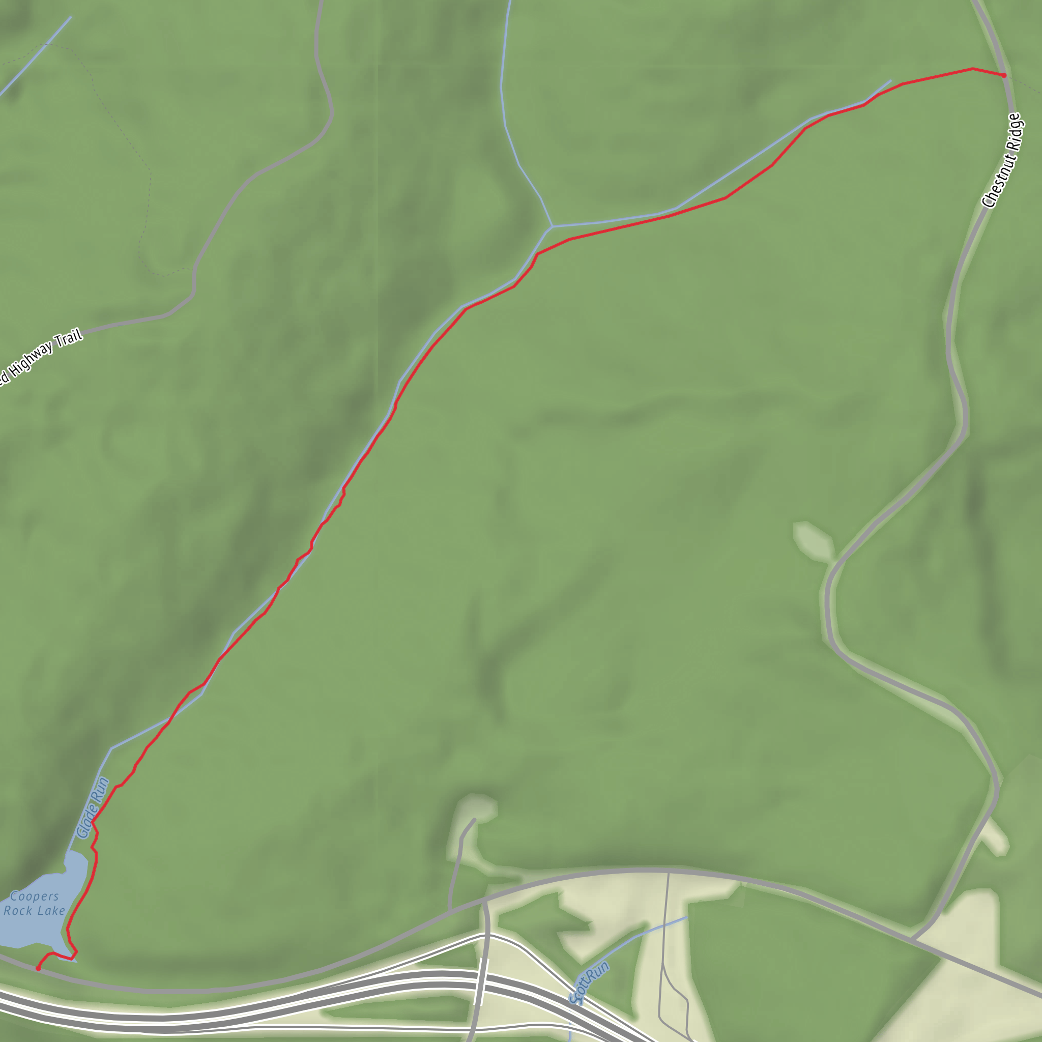 Glade Run Trail mobile static map