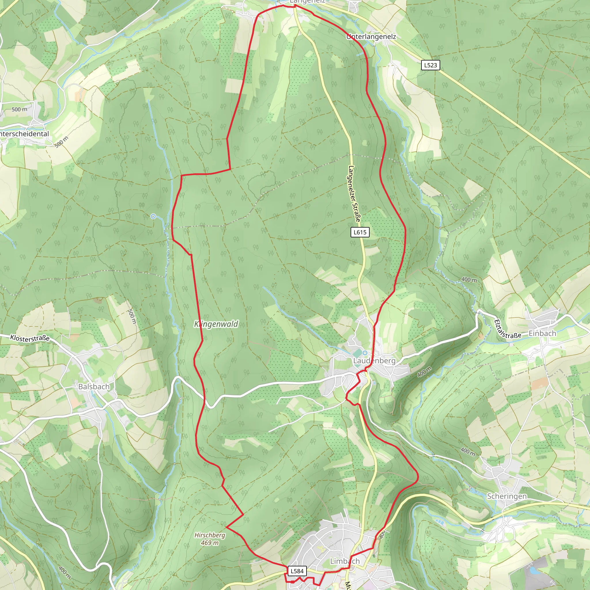 Langenelz Rundweg mobile static map