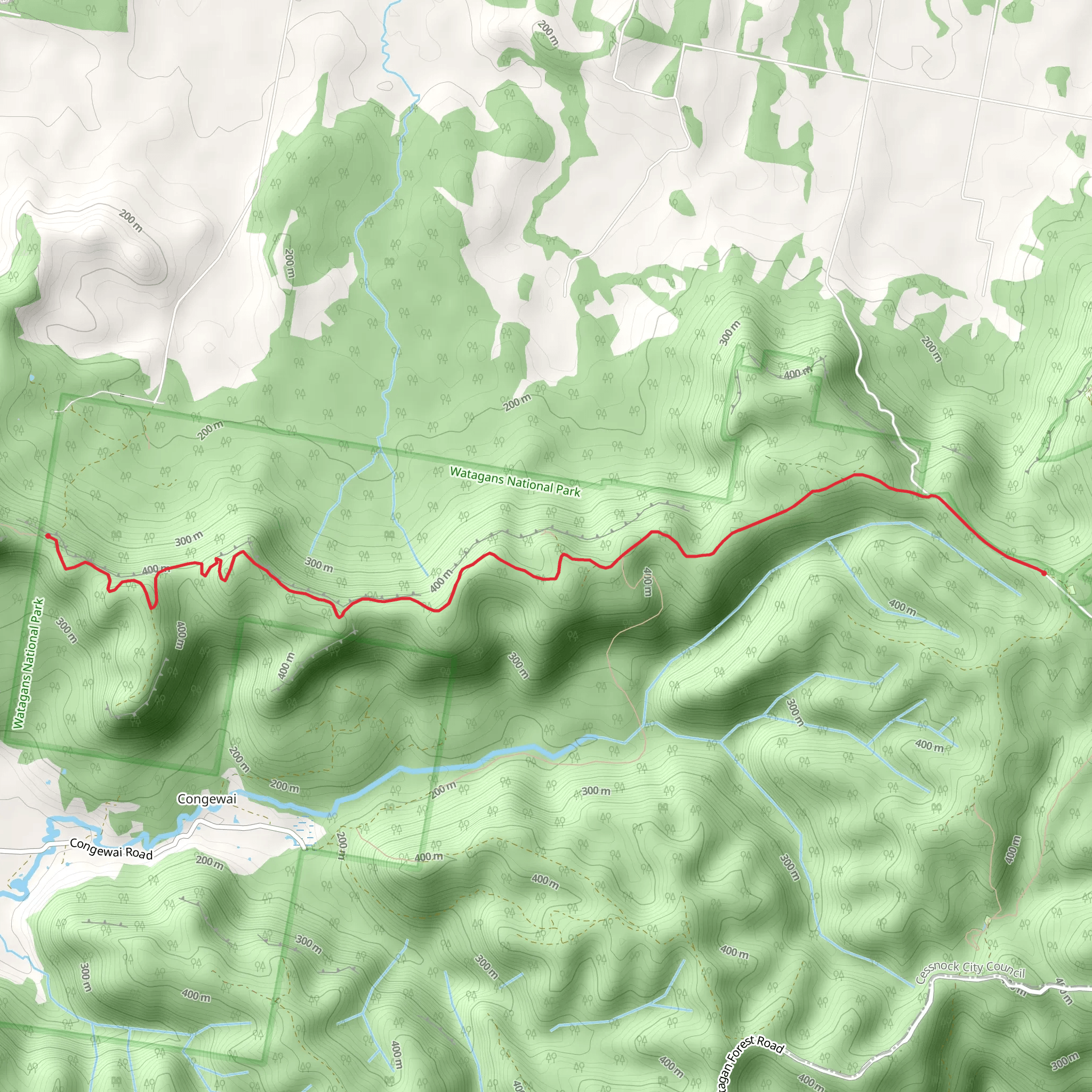 Great North Walk - Watagans National Park mobile static map