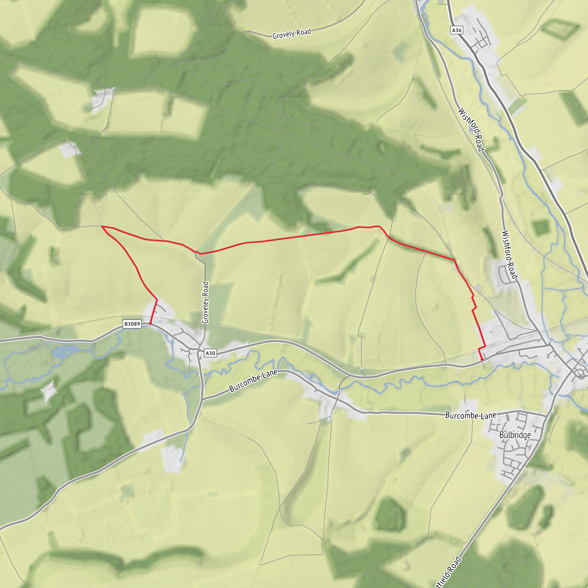 Hike from Barford Saint Martin to Wilton Cem mobile static map